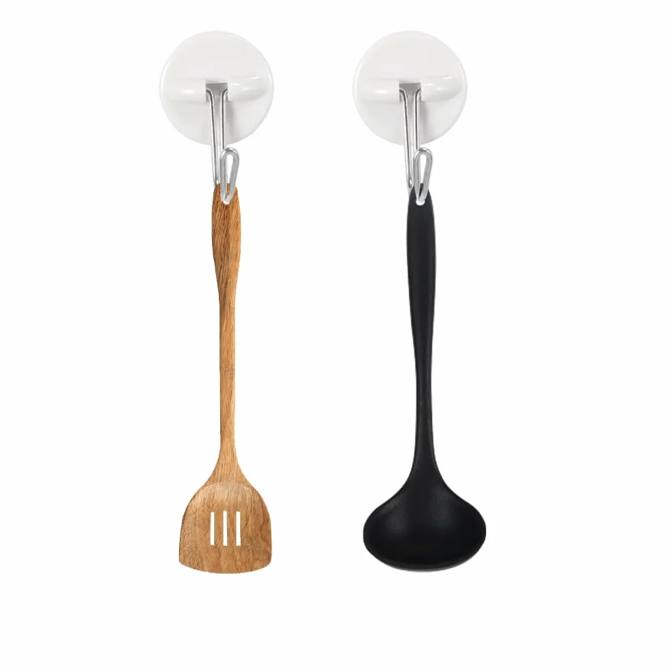Aeuezxx Ganci Adesivi, 6 Pezzi Gancio Autoadesivo, Gancio Adesivo a Parete, Gancio per Asciugamani, Gancio Multiuso, per Bagno, Cucina, Parete, Porta