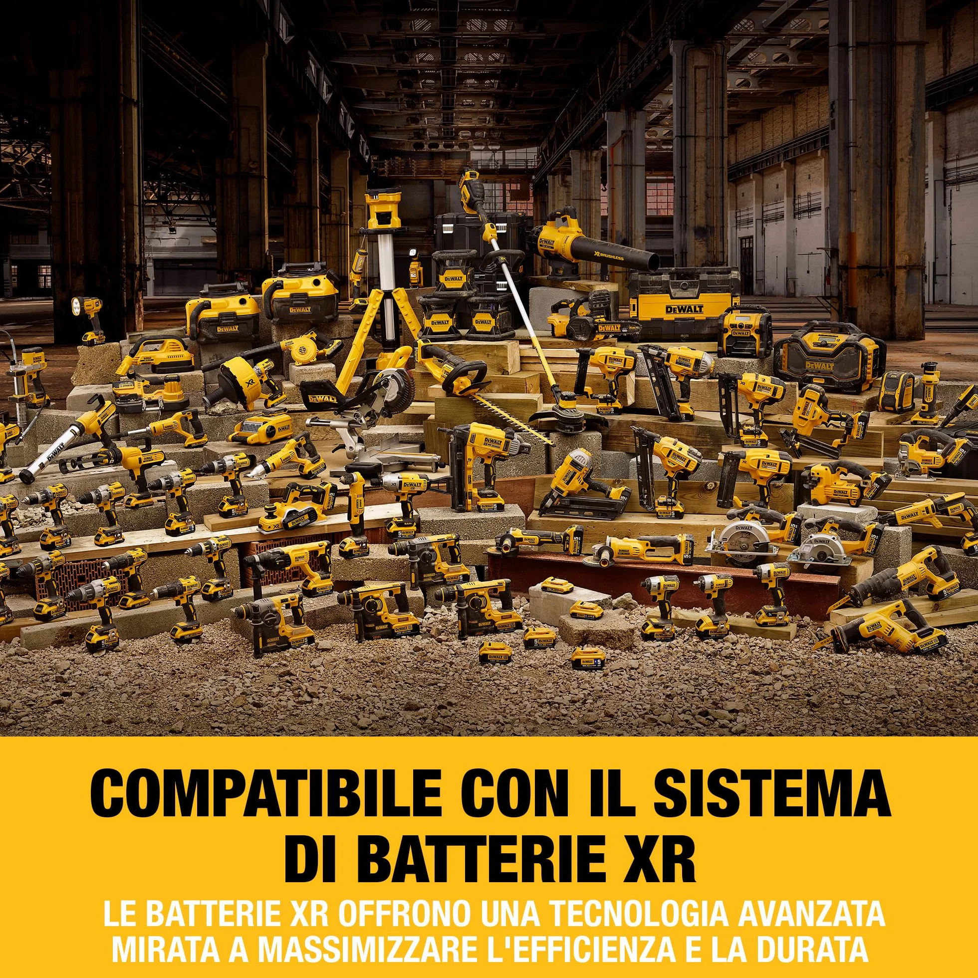 DEWALT 18V XR Trapano a Percussione Brushless 24mm SDS-Plus con 2 batterie da 5Ah, Caricabatterie Multi-Voltaggio XR e Kitbox TSTAK Heavy Duty, DCH273P2T-QW