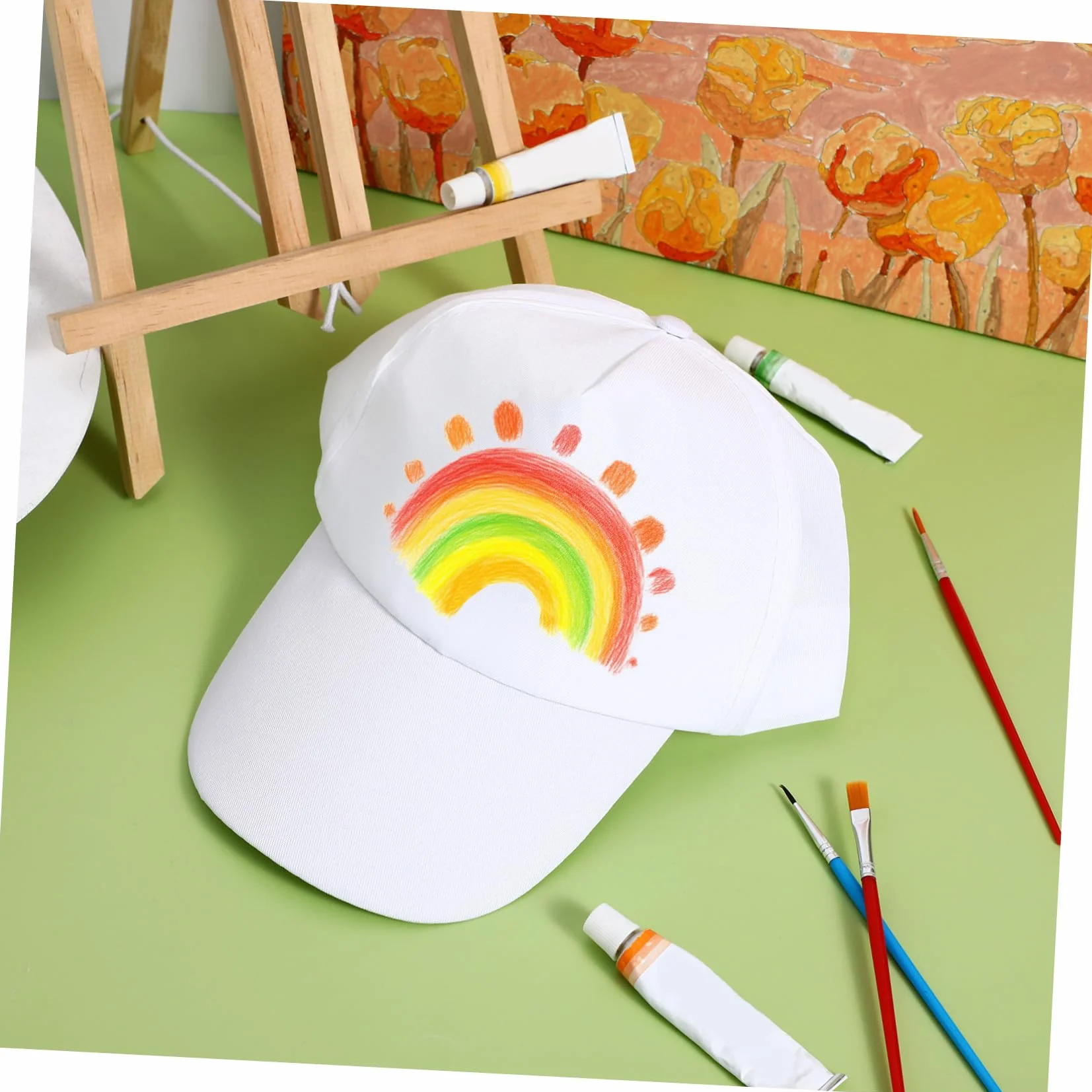 PACKOVE Set di 20 cappelli da disegno con graffiti per bambini, stile vintage, per bambini, per il fai da te, per il fai da te, per il fai da te, per l'estate, per la pittura, per il papà e l'uomo