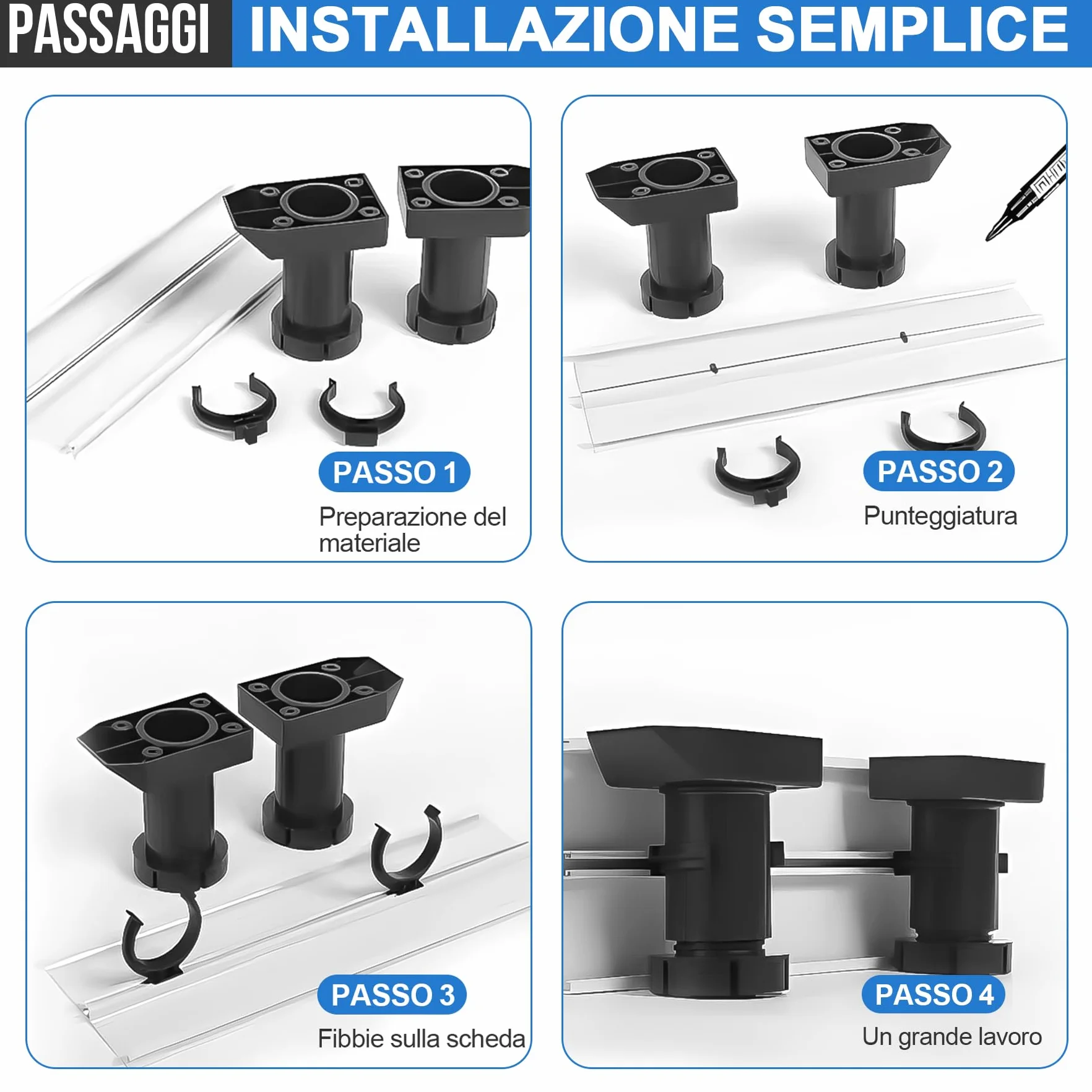 Ganci per Zoccolo Cucina 27 mm, Clip Universali ABS per Battiscopa, Compatibili Piedini Regolabili 27-33 mm, 40 Pezzi
