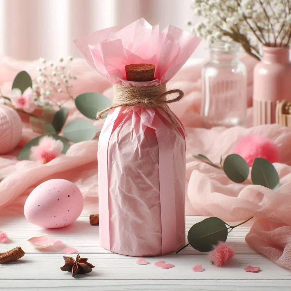 Carta velina per decoupage 28 fogli 50x70 cm Rosa chiaro