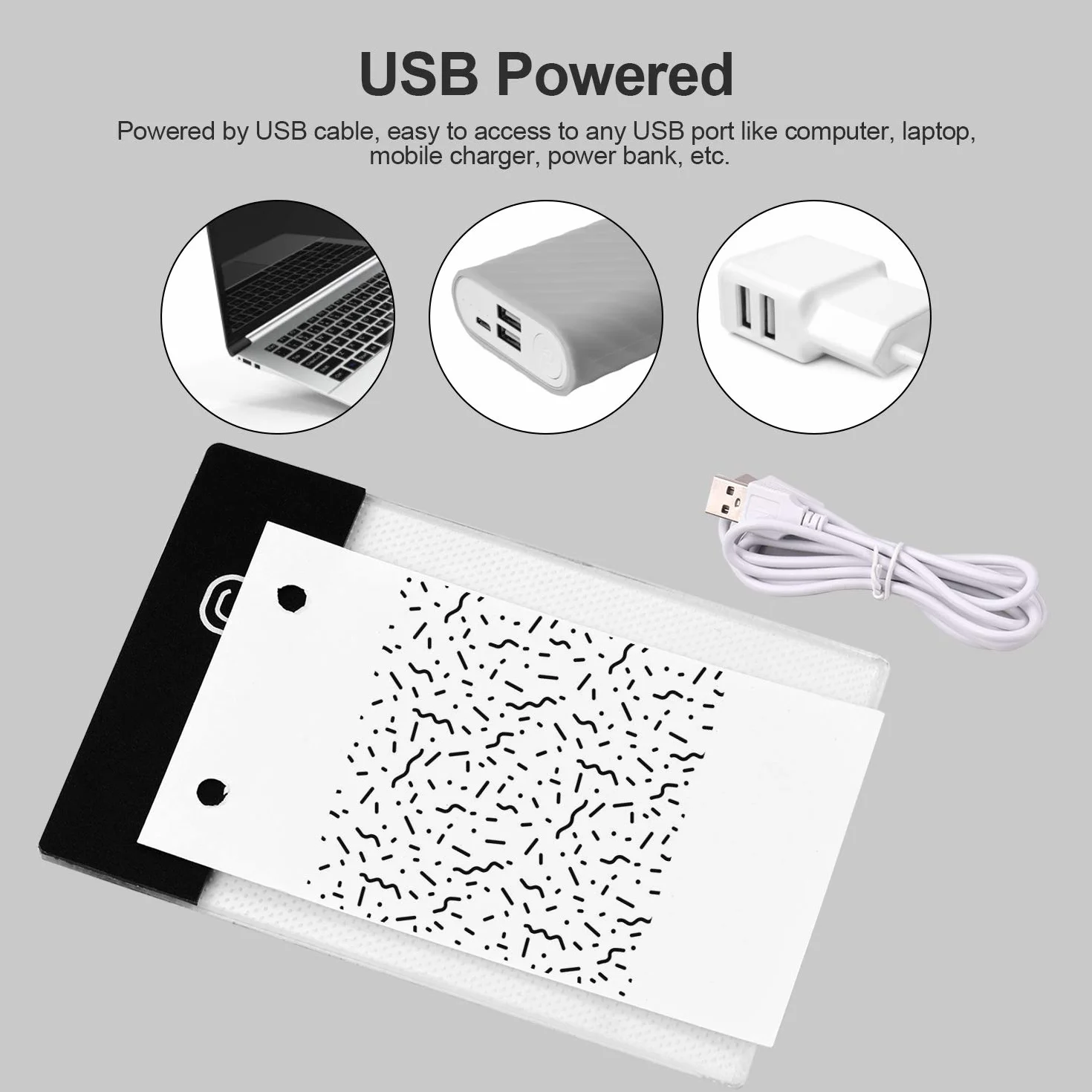 Kit Flip Book con blocco LED per tablet 300 fogli di carta disegno con vite per rilegatura, per disegnare cartoni animati, cartoni animati, set di inetti per pollice, set