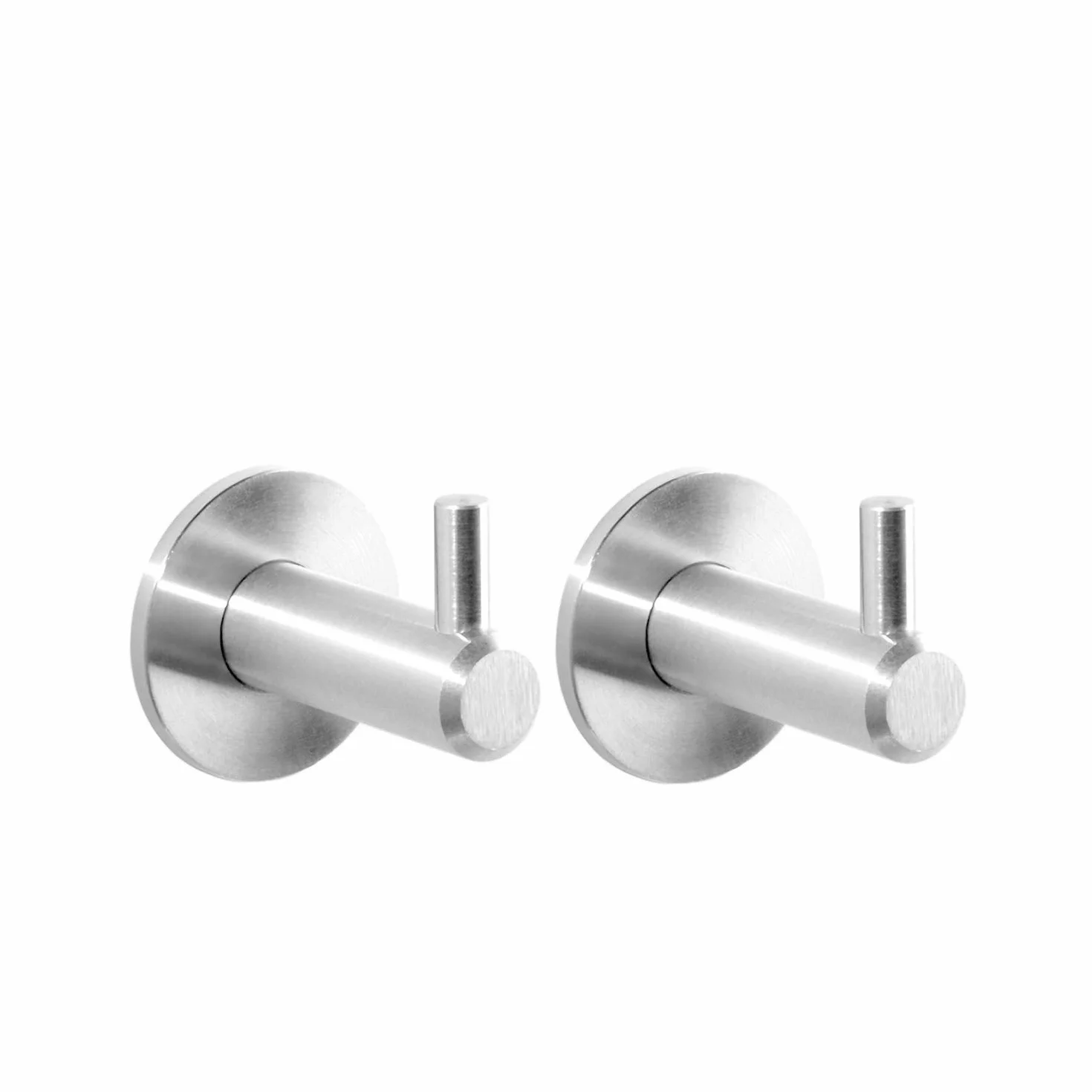 Accappatoio Bagno Acciaio Inox AISI 304 Set 2 Ganci Acciaio Spazzolato Opaco