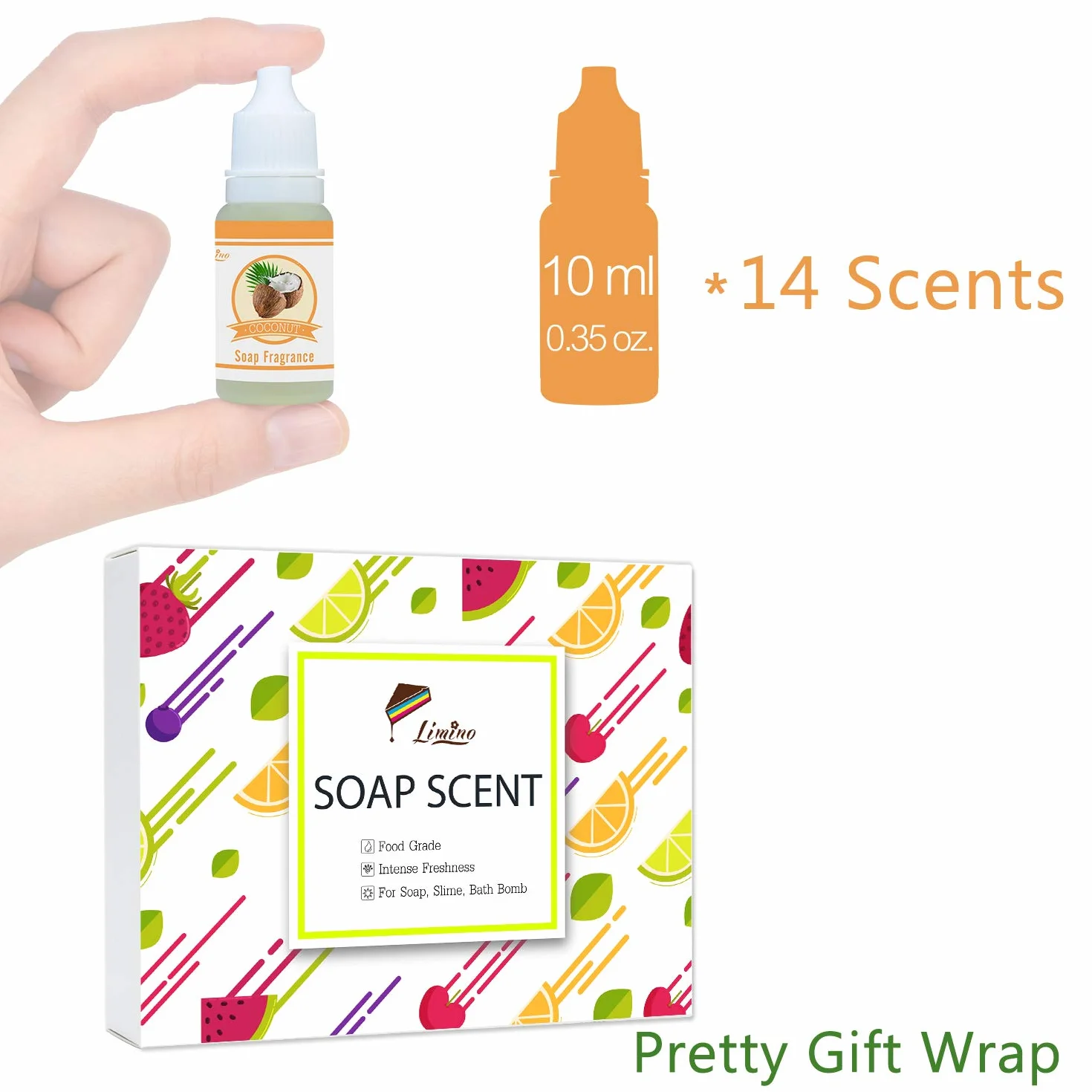 Oli Profumato al Sapone - 14 Profumati di Sapone per Bomba da Bagno, Produzione di Soap DIY - Profumi Concentrati di Grado Alimentare per Fragrance, Cosmetici, Oli Essenziali - 10ml Ciascuno