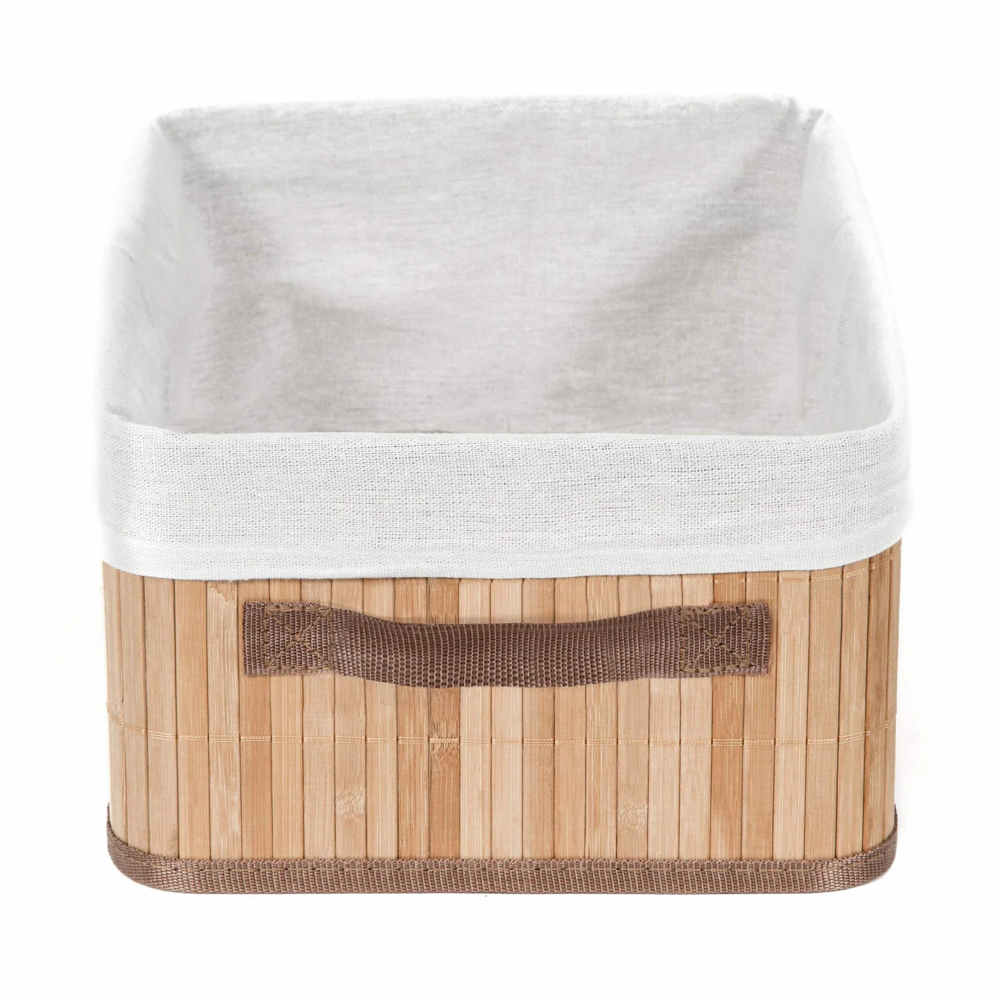 Compactor JOEY Cesto BAMBOO M, 35x25x15 cm, Naturale in Bambù e Policotone con Fodera Rimovibile