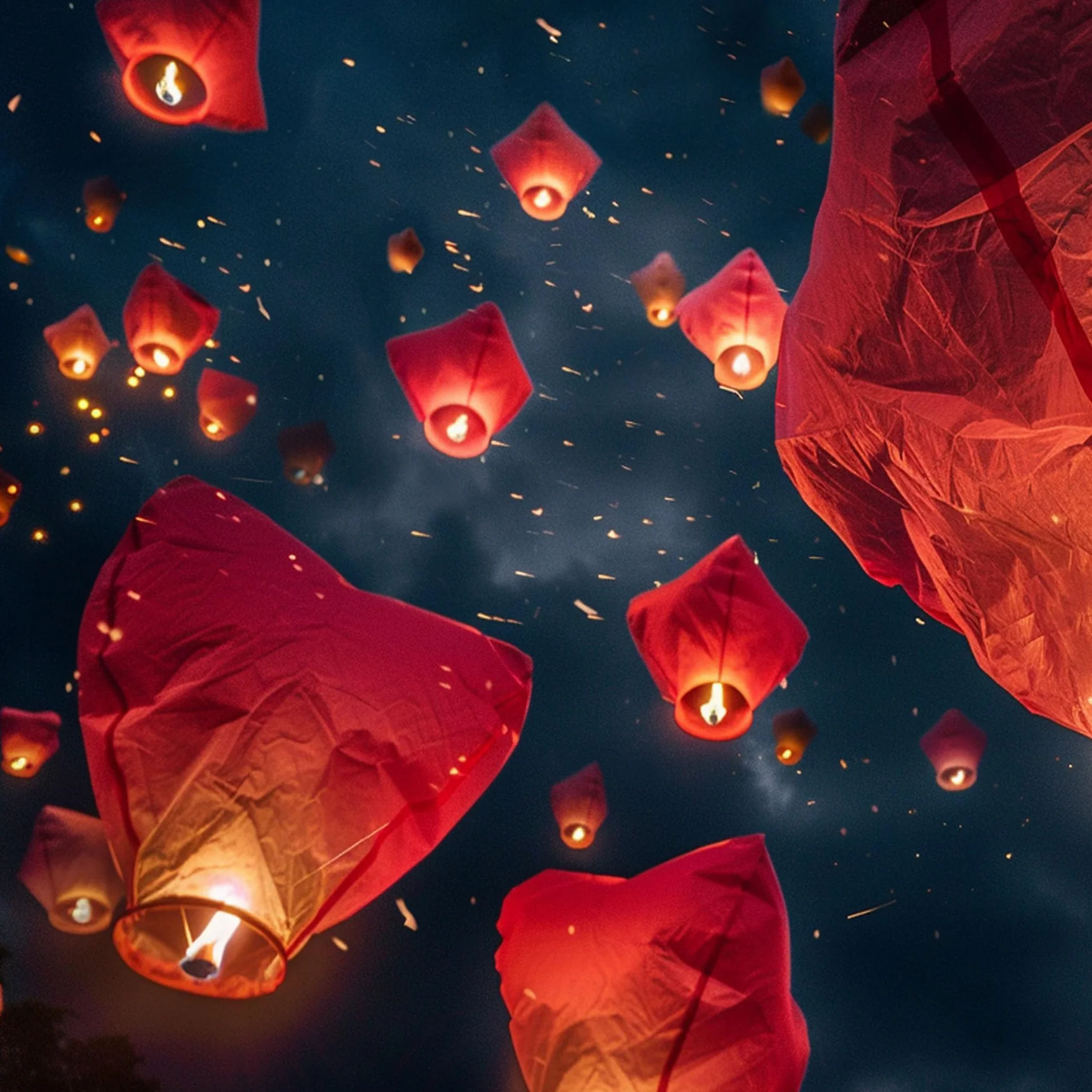 VAIIEYO Confezione da 10 Lanterne Cinesi a Forma di Cuore, Ecologiche, Biodegradabili, Resistenti, per Matrimoni, Compleanni,Capodanno e Tutte le Celebrazioni Rosso