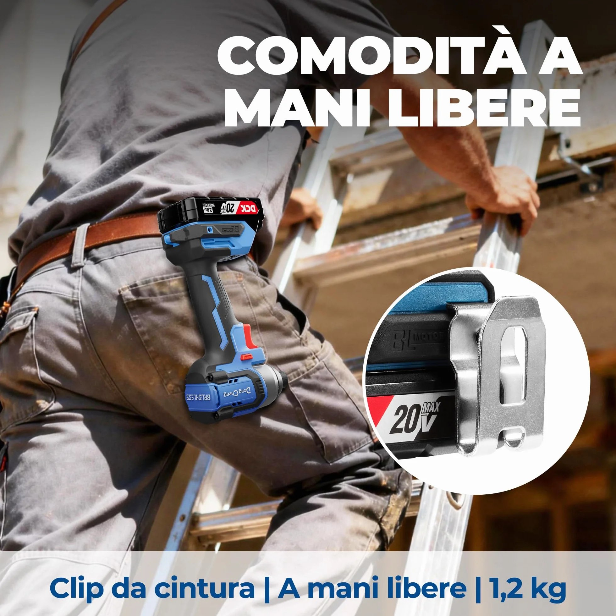 Dong Cheng Avvitatore a Impulsi Brushless a Batteria 18V, 165Nm, Avvio Dolce & Modalità Autofilettante, 3 Velocità, 2x 2.0 Ah Batteria, Caricabatterie, Set di Bits+Dadi, per Legno, Metallo, Fai da Te