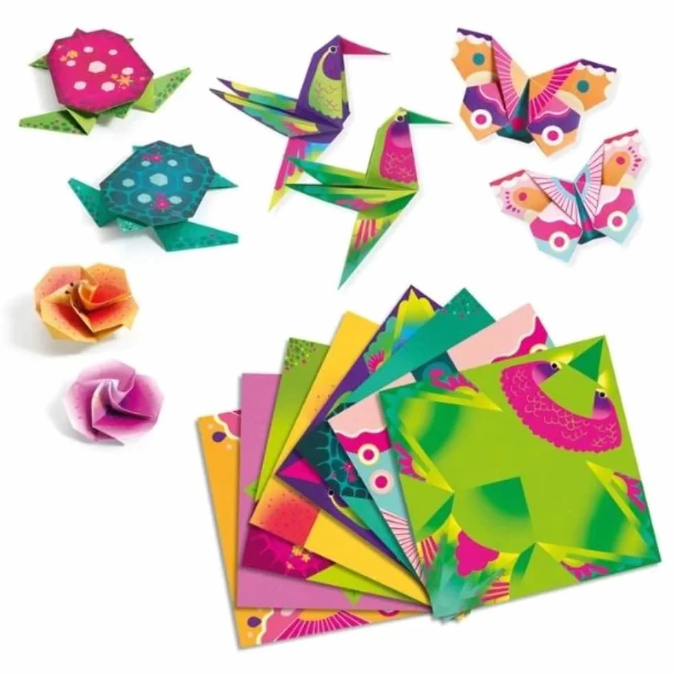 DJECO - Papiroflessia Origami Tropici (min. 2 u.) Bambole e Figure, M (DJ08754)