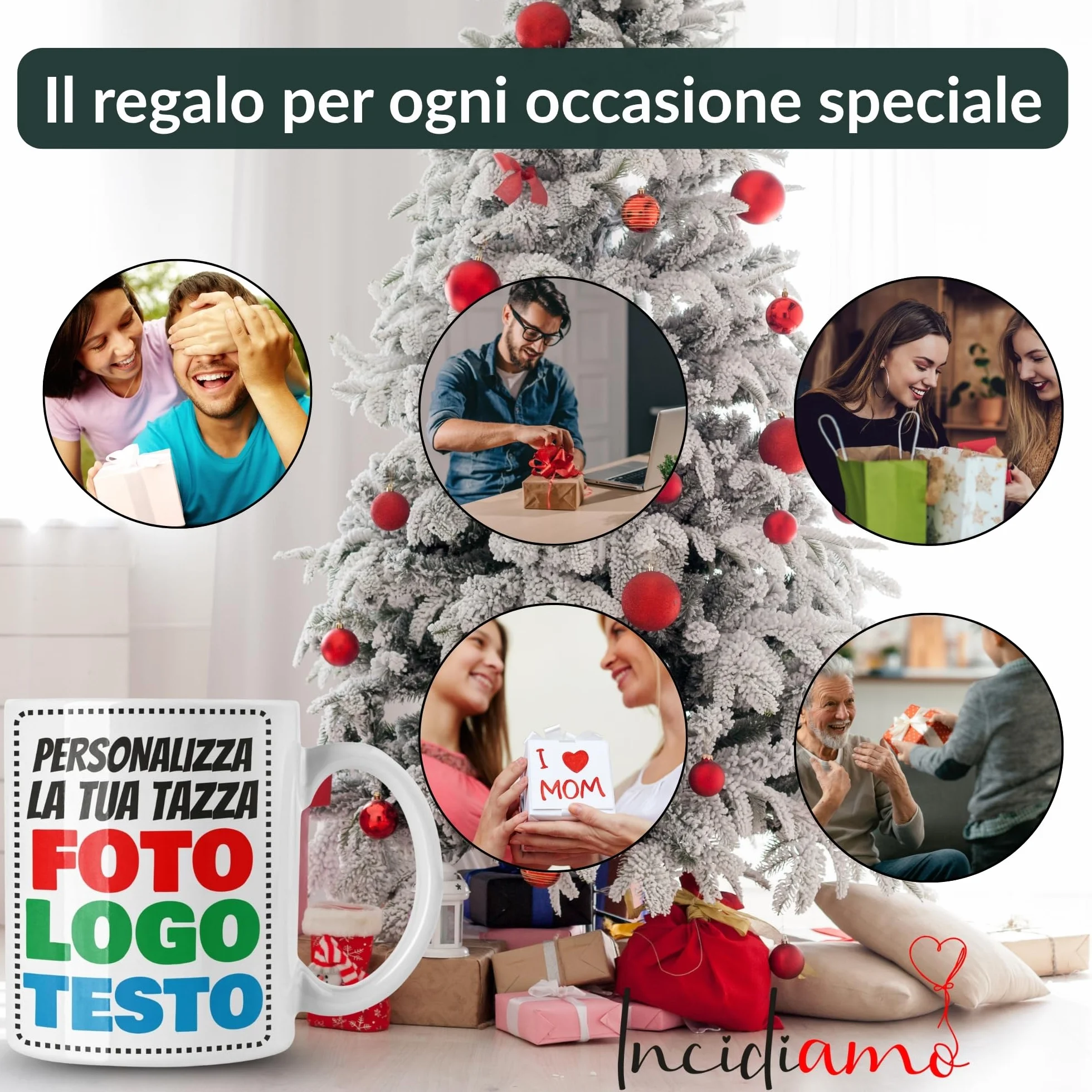 Tazza Personalizzata con Stampa Foto in Ceramica 100% Made in Italy, Idea Regalo per Ogni Occasione