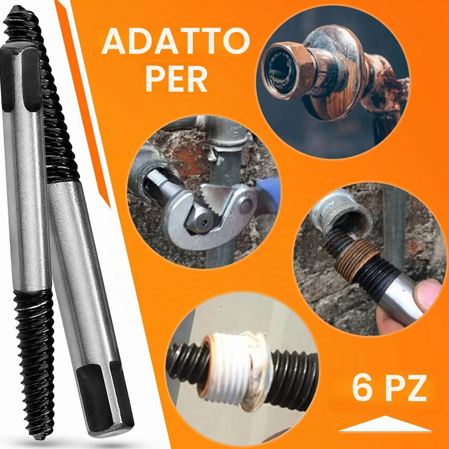 6 Pezzi Estrattore di Viti Kit 3mm-19mm, Estrattore Viti Danneggiate, Estrattori Per Viti Spanate, Estrattore Vite Danneggiata, Rotte Strumento di Rimozione Facile per per Bullone per Viti