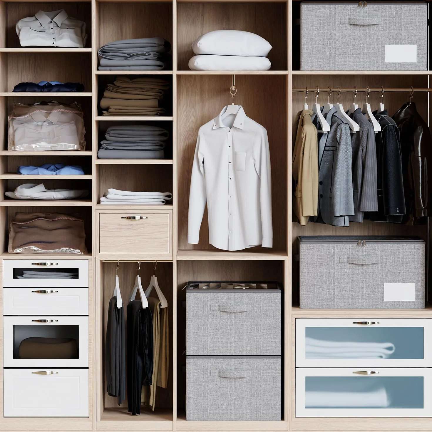 Scatole per Scarpe Pieghevoli con Coperchio Trasparente, Organizer Salvaspazio per 12 Paia, Grigio