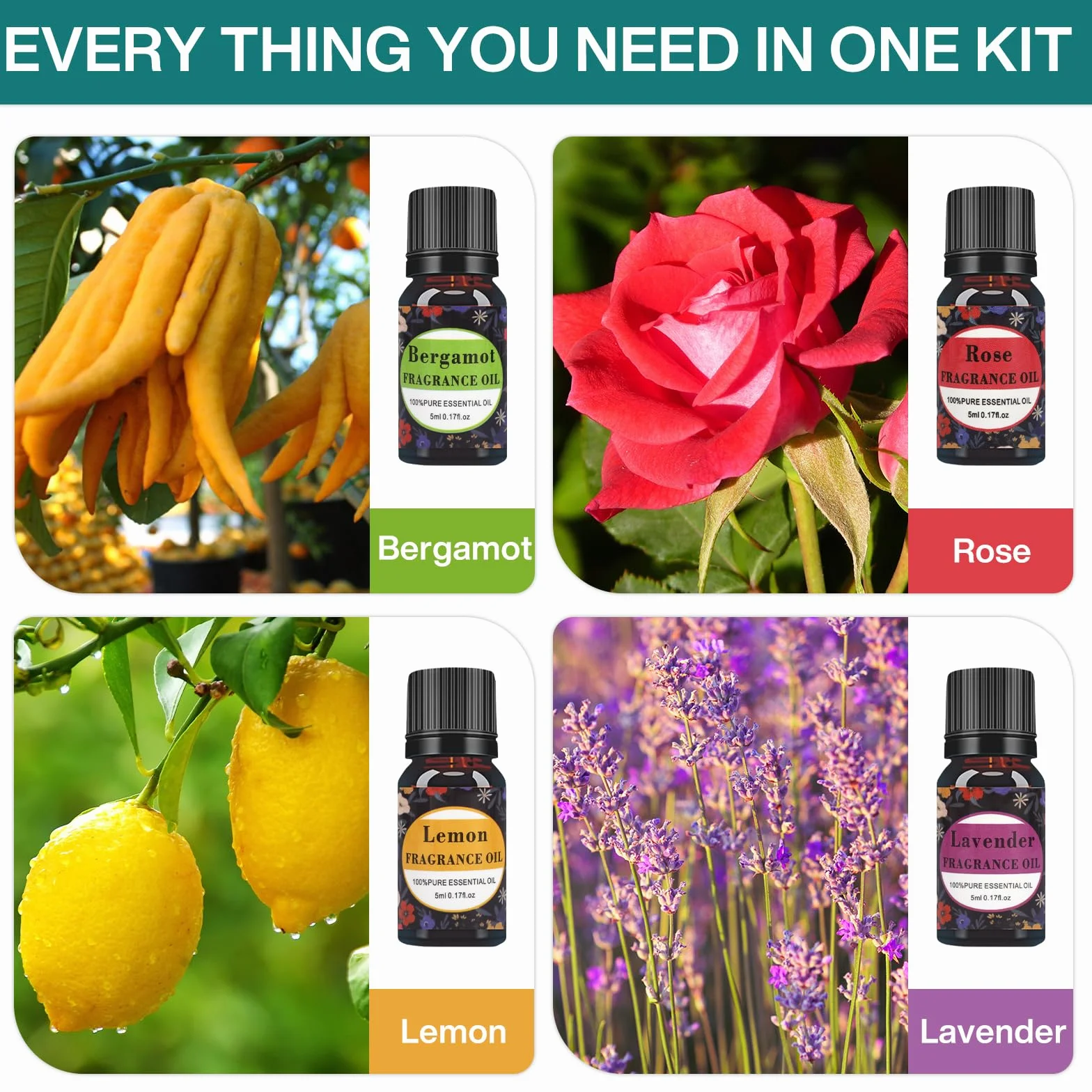 BGIUSQF Kit Candele Fai Da Te, Set per Realizzare Candele Include 8 Barattoli, 4 Confezioni di Cera D'api, Crogiolo, 30 Stoppini