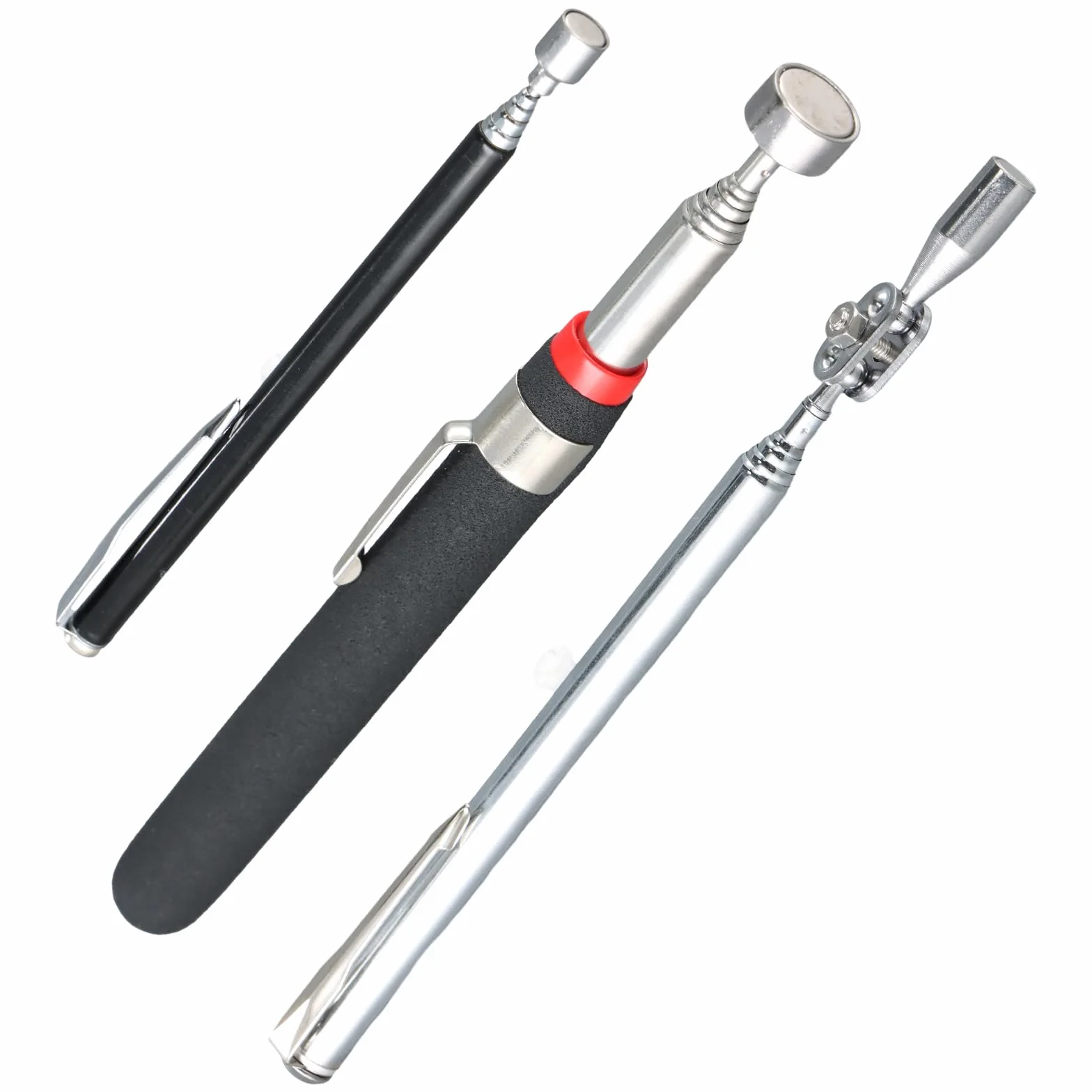 3 Pezzi Calamita Telescopica, Asta Telescopica Magnetica,Strumento Magnetico per Pickup, Adatto per Chiavi, Monete, Viti, Penne e Articoli in Metallo, 1lb 1.5lb 5lb