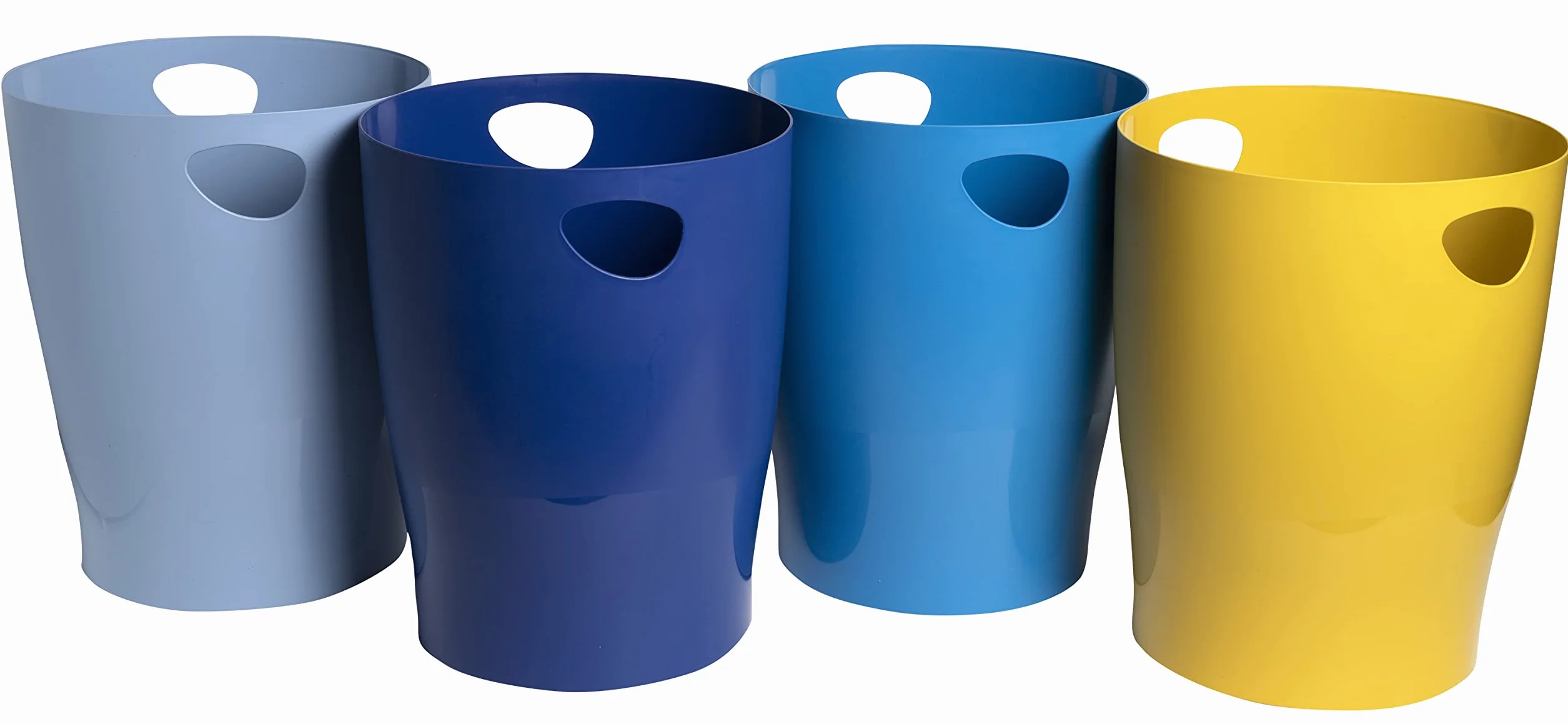 Exacompta - Rif. ECOBIN BeeBlue 45302D - 1 cestino per la carta, con maniglie, volume 15 litri, dimensioni 26,3 x 26,3 x 33,5 cm, per ufficio o casa, 4 colori casuali