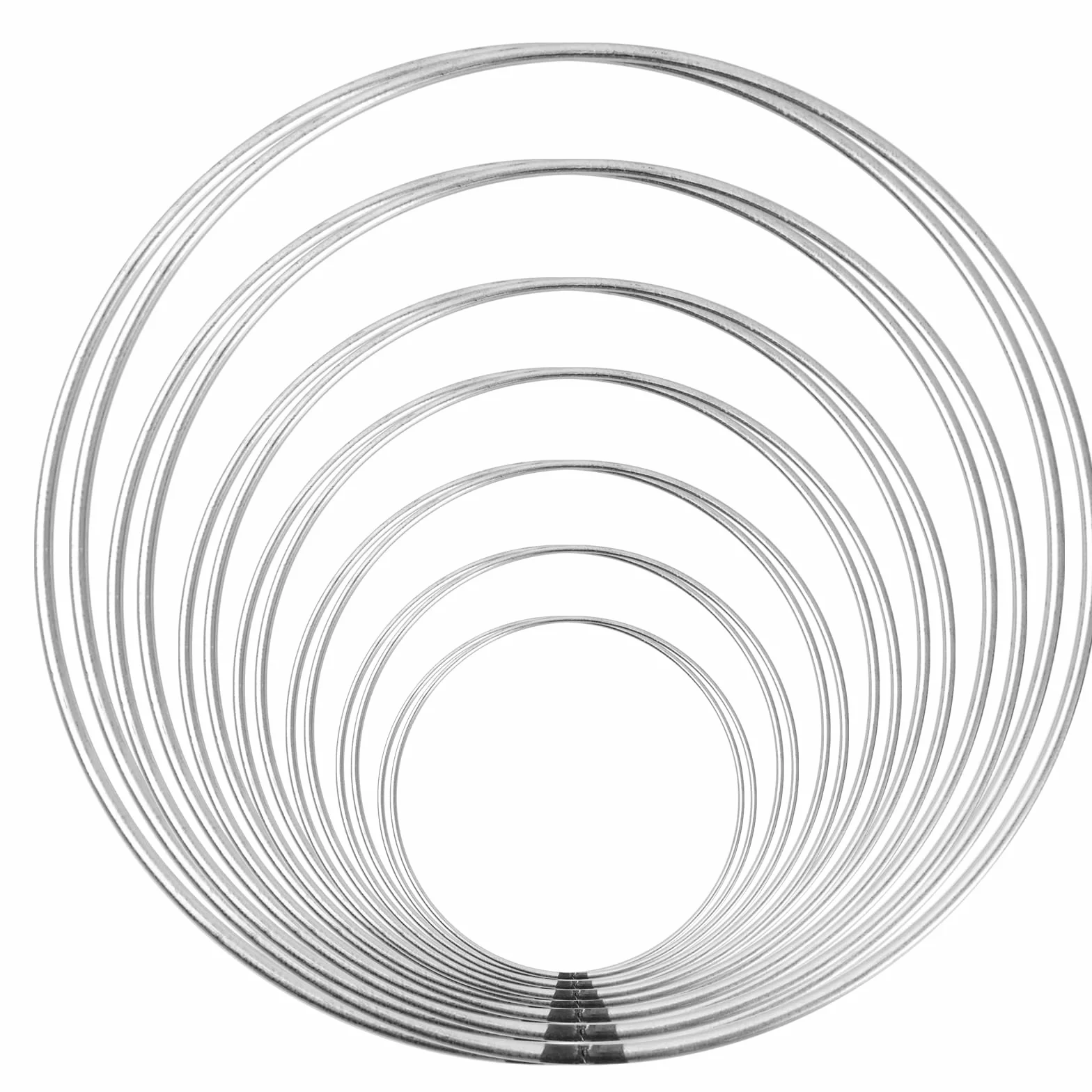 Anelli in Metallo Bianchi 14 Pezzi per Acchiappasogni Cerchi Metallici 5-20cm