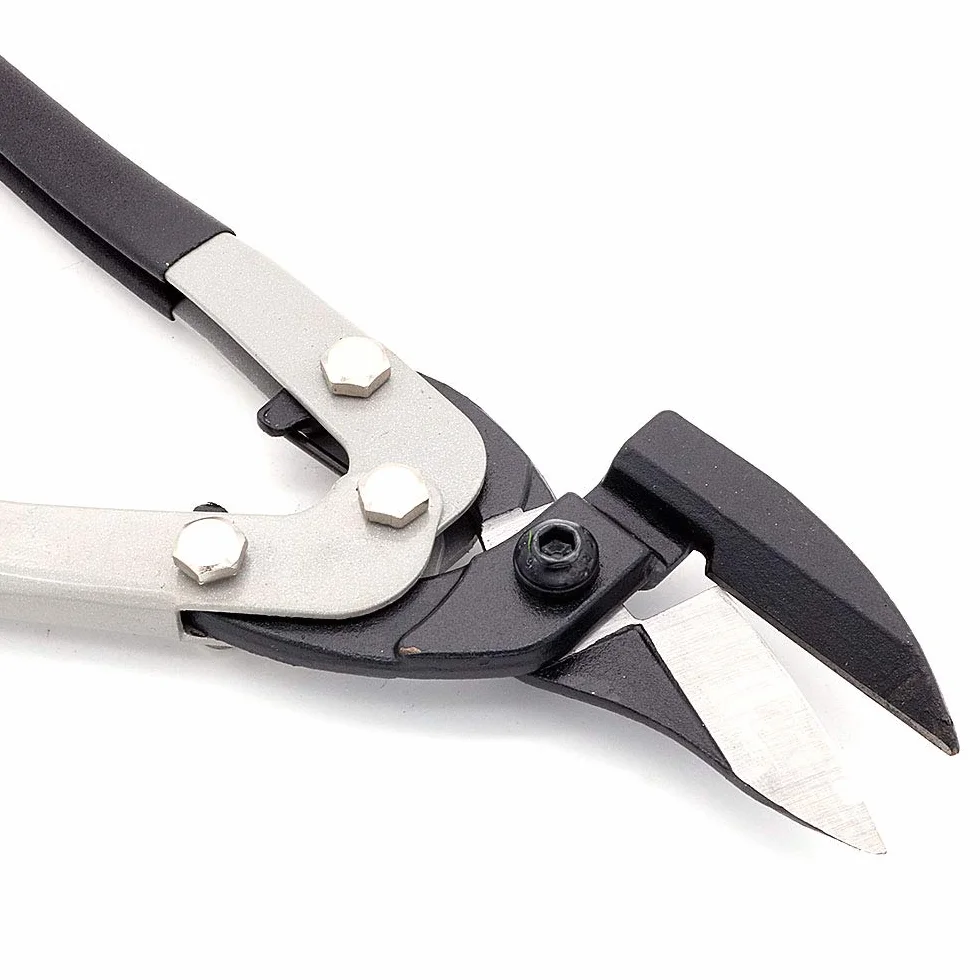NUZAMAS Cesoie resistenti per latta, taglio dritto, taglierine sottili per lamiera di acciaio, taglio industriale dei metalli, 27 cm
