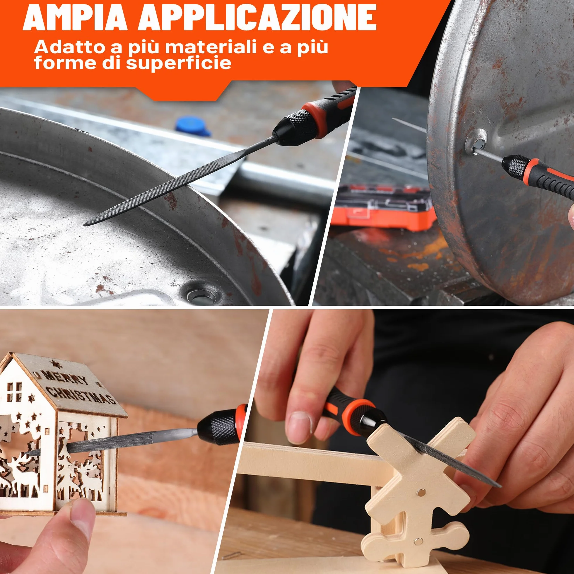 ValueMax Set Lime per Metallo da 7 Pezzi, Tondo, Mezzotondo, Triangolare, Quadrato, Piatto, Piattoe Appuntito, Mini Lima in Metallo per Limare Metallo, Legno, Plastic