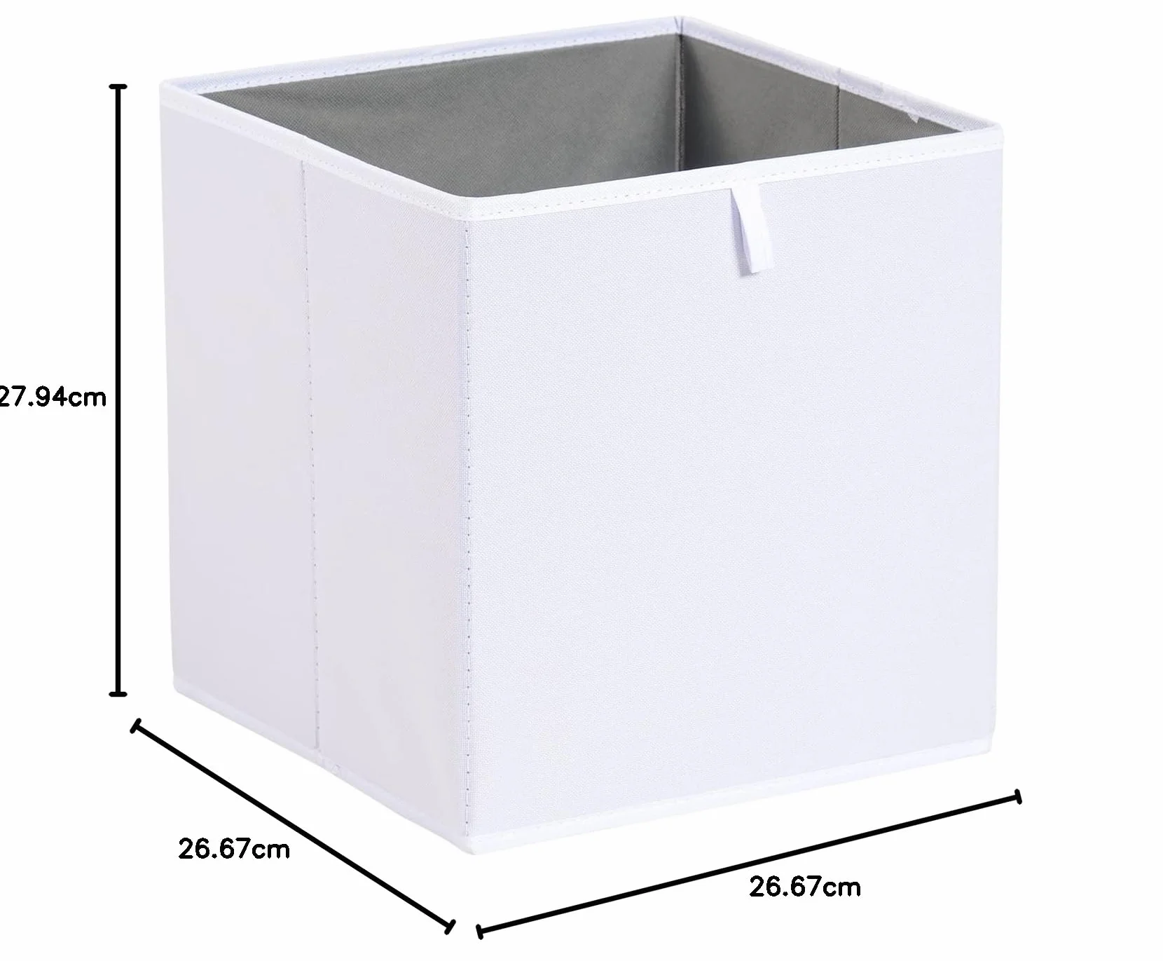 Amazon Basics Cubi portaoggetti ripiegabili, in tessuto, confezione da 6, colore bianco, dimensione: 26,7 x 26,7 x 28 cm