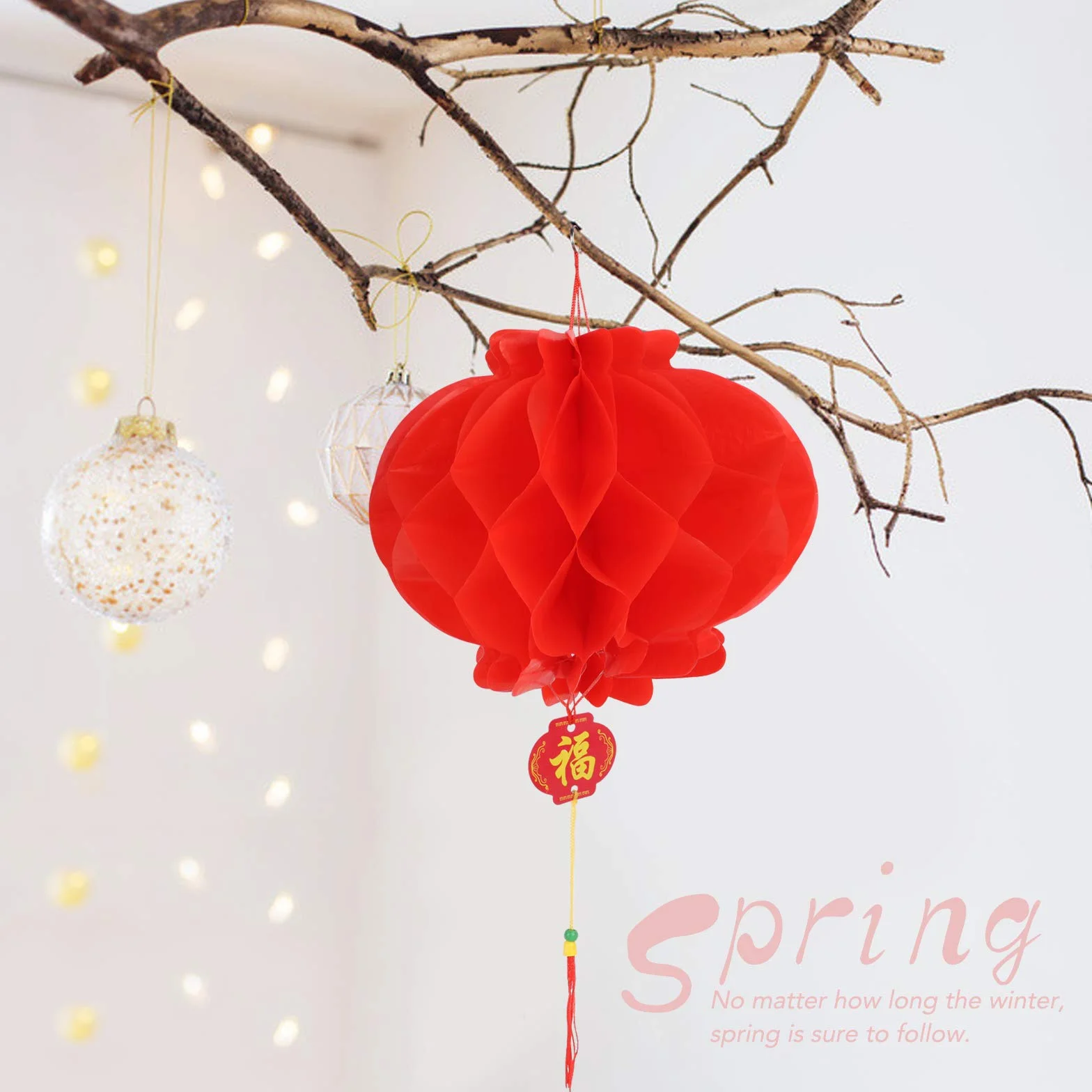 Lanterne Cinesi Rosse 24cm Decorazione Festa Tema Cinese