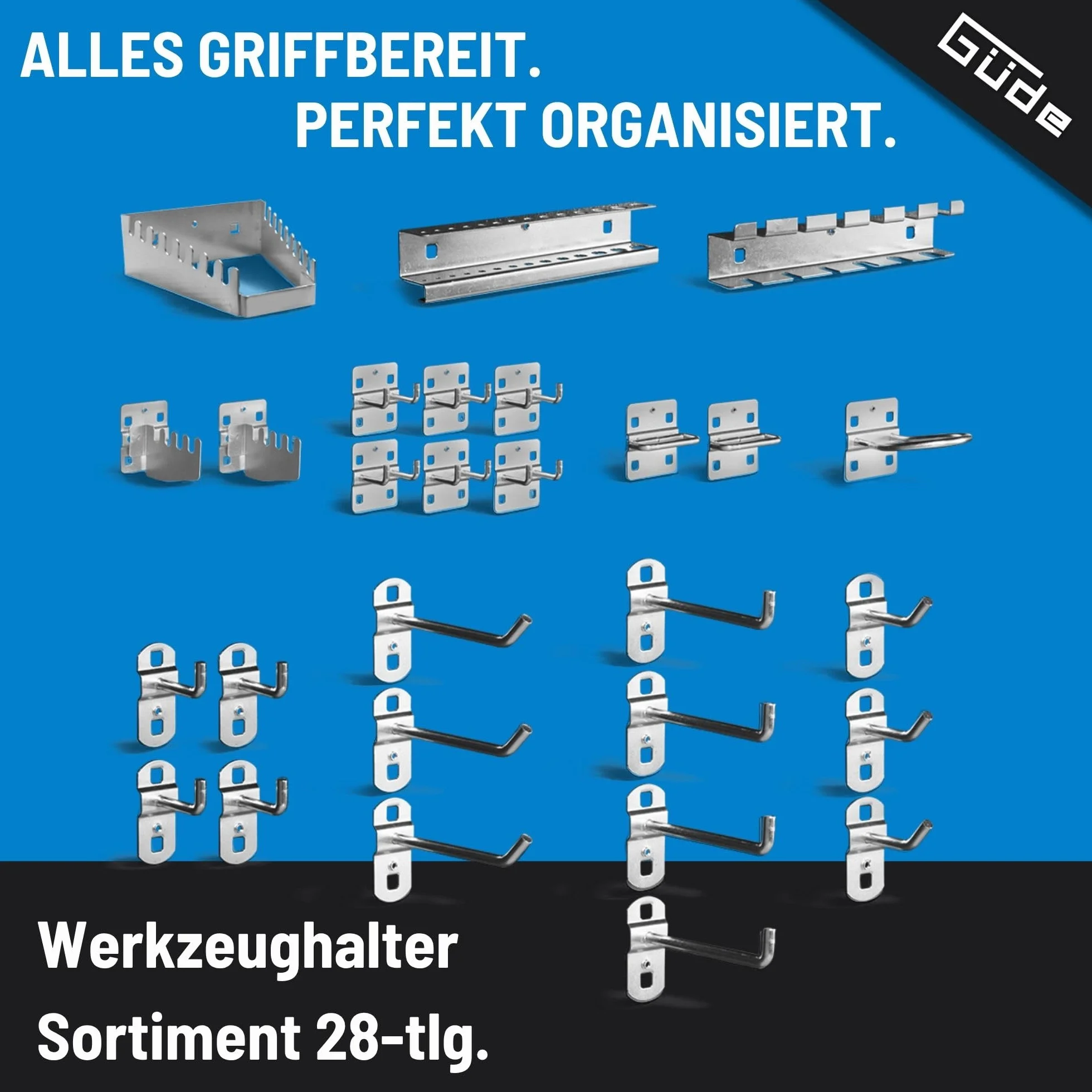 Güde Supporto assortimento di utensili, 28 pezzi