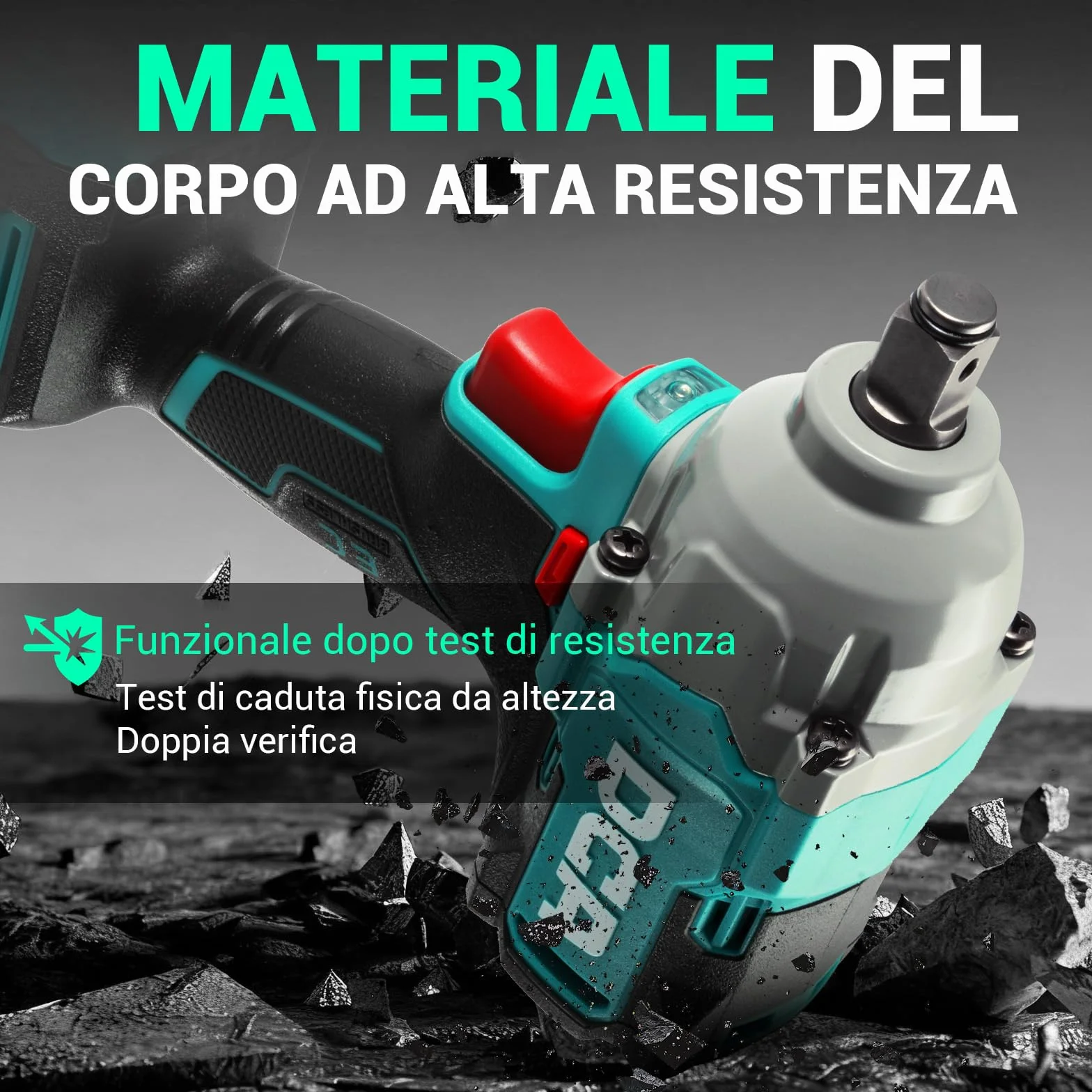 DCA Avvitatore a Impulsi Brushless 20V 682Nm 13mm 4000mAh 2 Batterie ADPB520