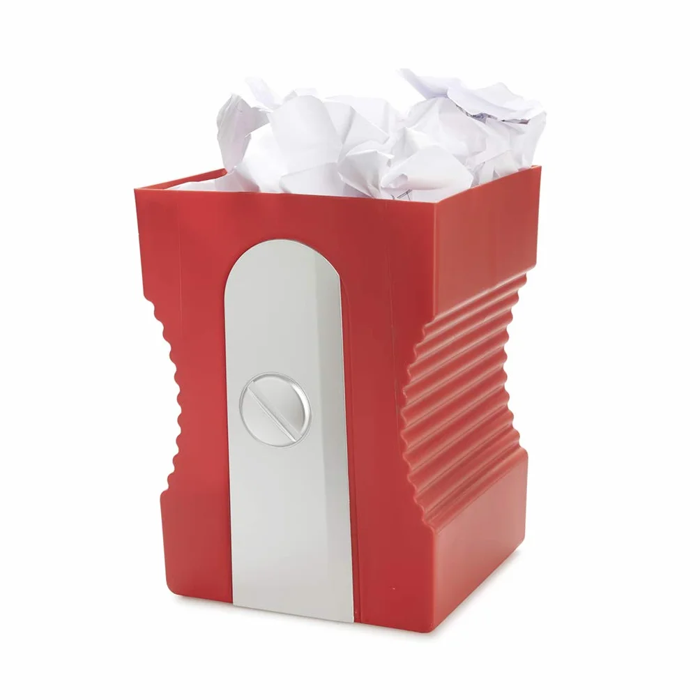 Balvi Cestino Carta Sharpener Colore Rosso Cestino a Forma di temperamatite Plastica ABS/PP 29cm