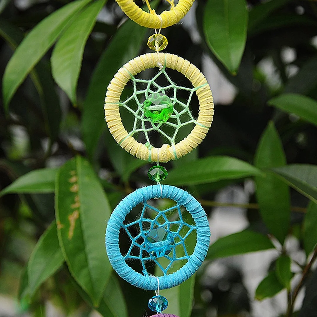 Cattura Sogni Arcobaleno 7 Chakra con Prismi di Cristallo per Finestra Auto Decorazione Murale