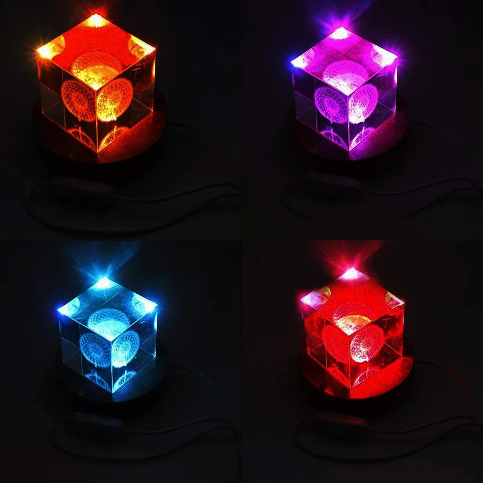 CDIYTOOL Base in Legno a LED, 2 Pezzi di Base Rotonda a LED per Display da Tavolo, Decorazione alimentata da USB, per Gioielli in Vetro, Resina, Vaso Artistico in Acrilico