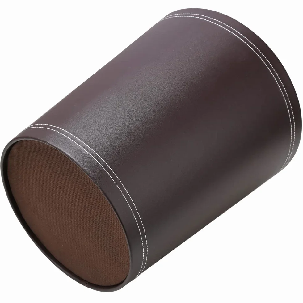 KINGFOM™ Classico Cestino per la Carta in Pelle, per Ufficio/Bagno/Cucina/Camera da Letto (Marrone)