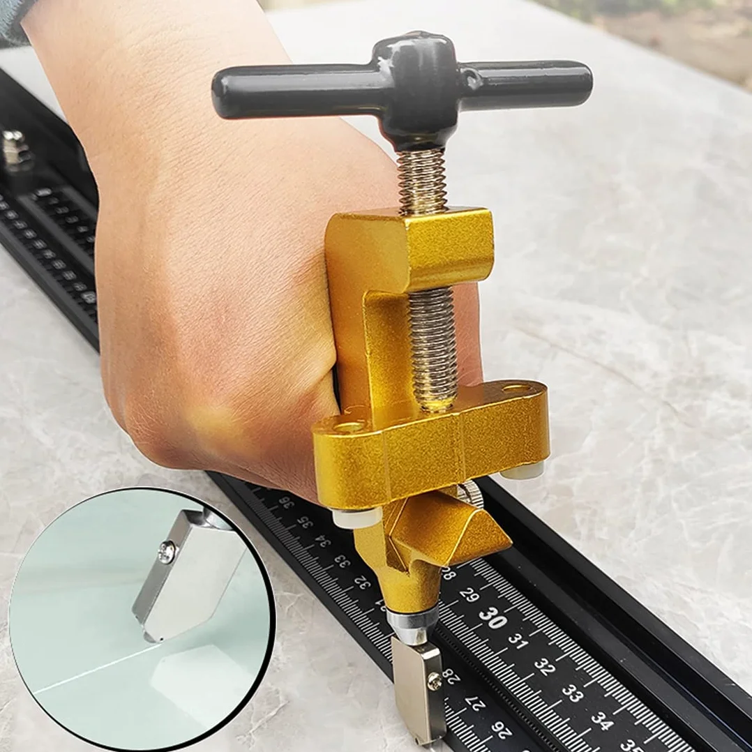 Tagliapiastrelle Manuale in Vetro Tile Glass Cutting Tool 2 in 1 con 2 Lame in Acciaio al Tungsten, Vetro, Specchi, Piastrelle, Piastrelle Smaltite per il Taglio del Vetro