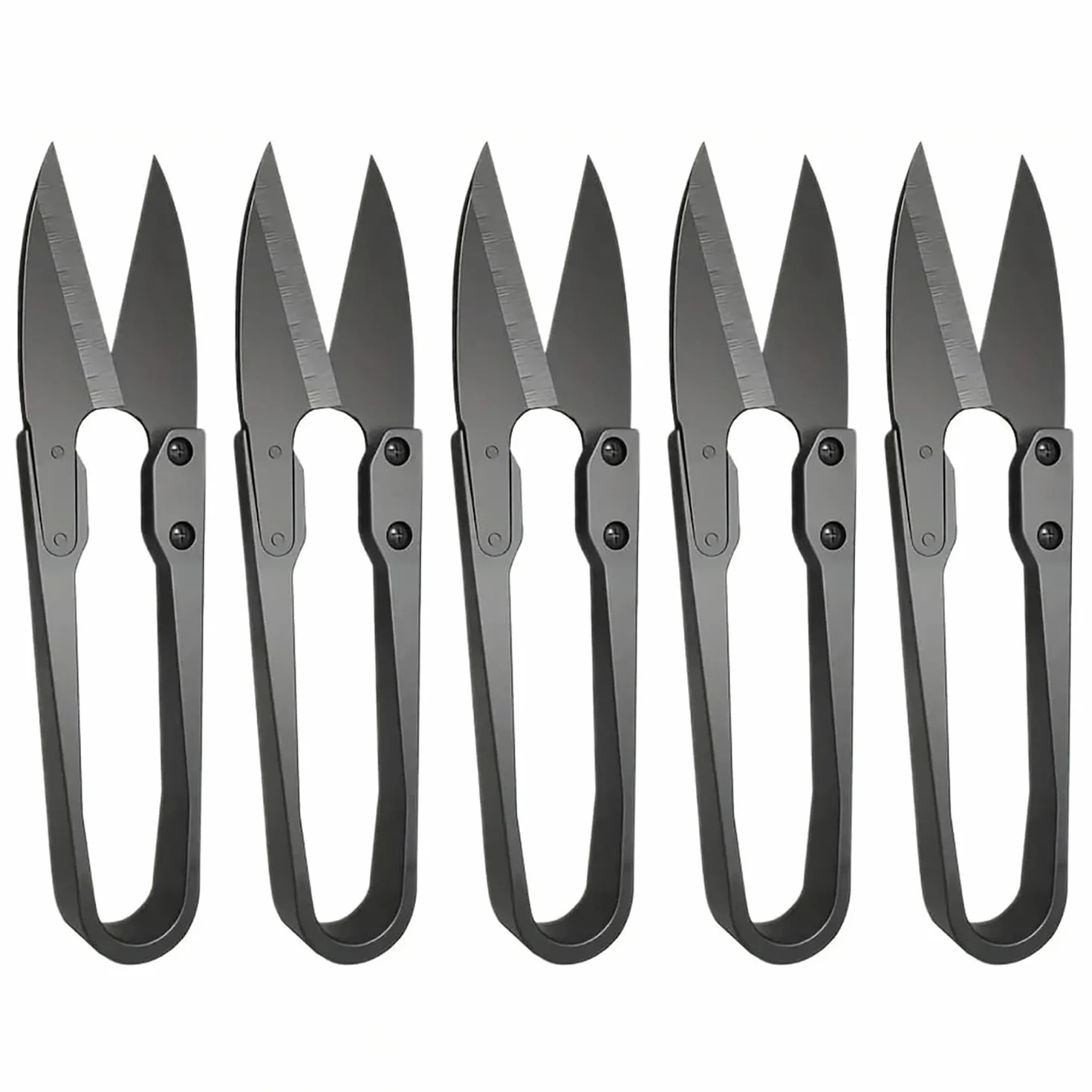 5 Pezzi Forbici a Forma U, Mini Forbici a Molla per Il Taglio Preciso del Filo, Per L'artigianato e la Cura delle Piante (Nero)
