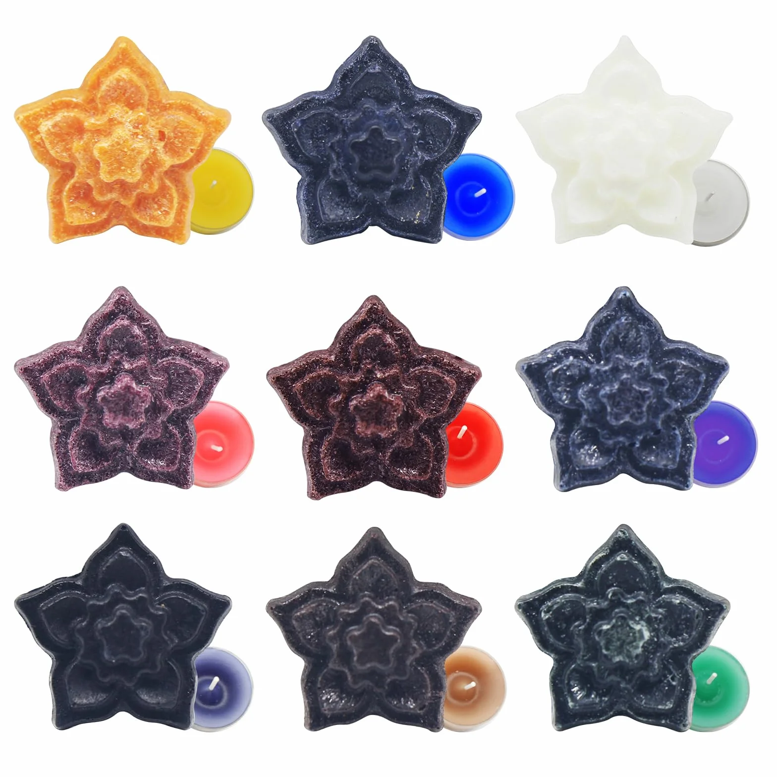 Coloranti per Candele, Cera di soia Coloranti Naturali, Cere Coloranti Fiocchi, Tintura per candele in cera di soia, 9 Colori Coloranti a Cera per Candele per Fai da Te (colore 2)