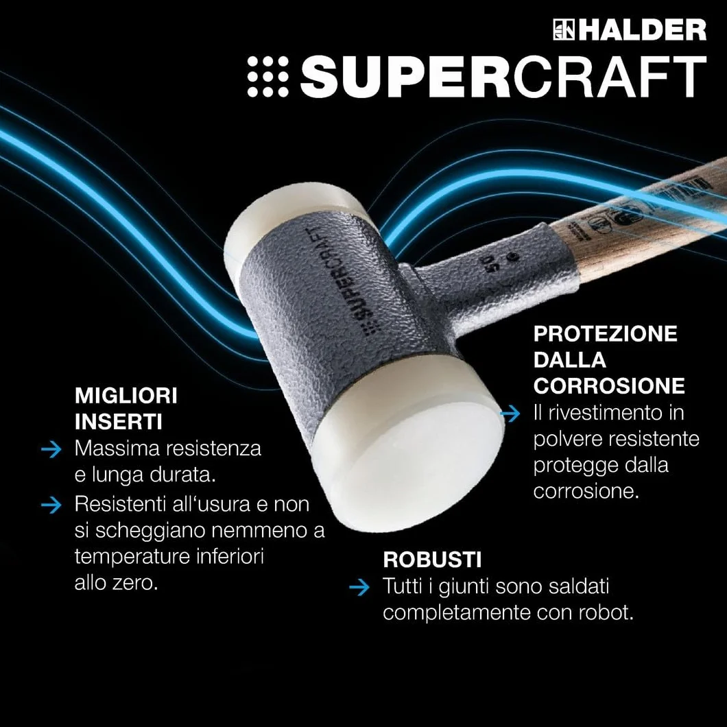 HALDER 3377.140 - Maza anti rebote metálico amarillo Supercraft Ø 40 mm