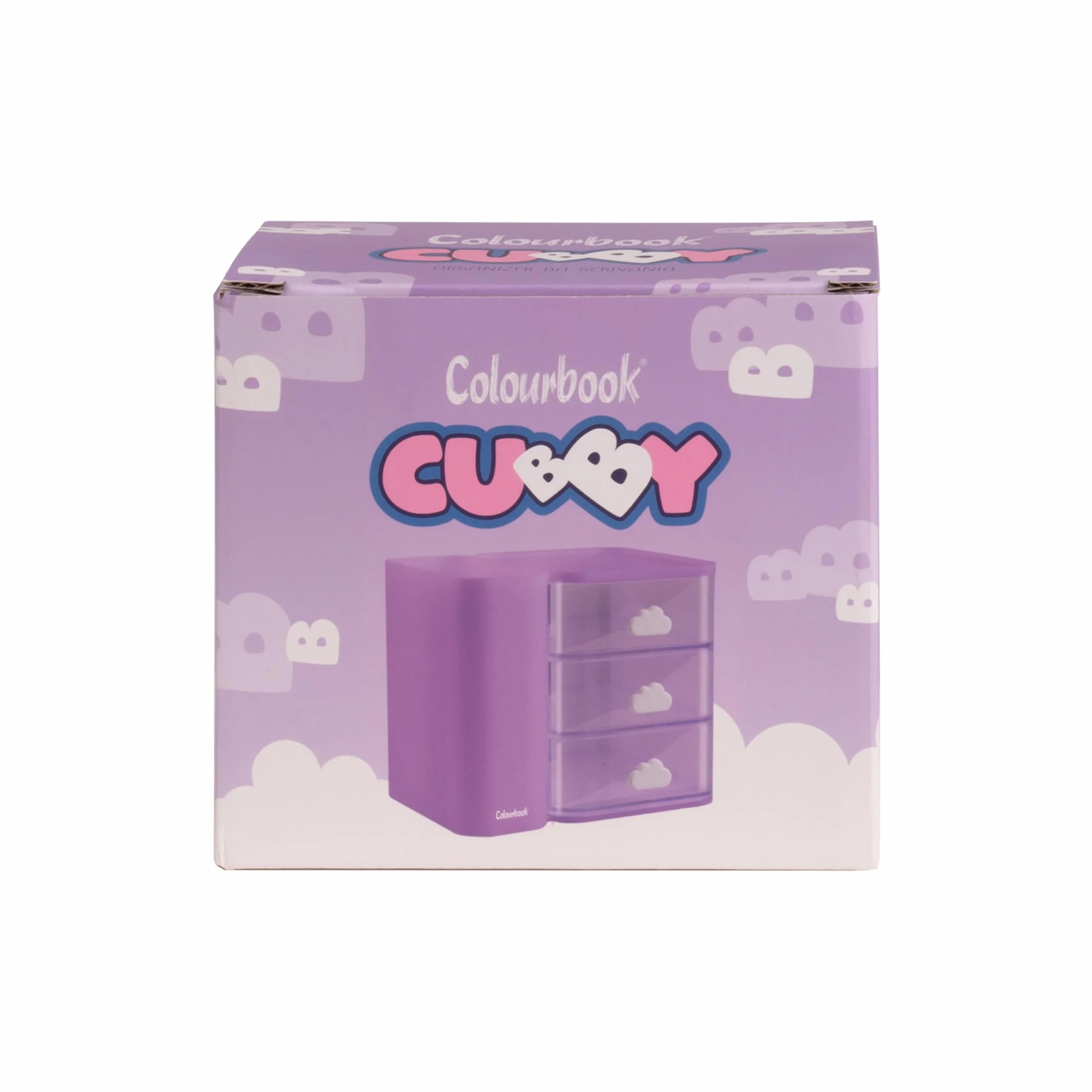Colourbook Cubby - Organizer Scrivania 3 Cassetti, Mini Cassettiera Portaoggetti, Porta Minuteria (Lavanda)