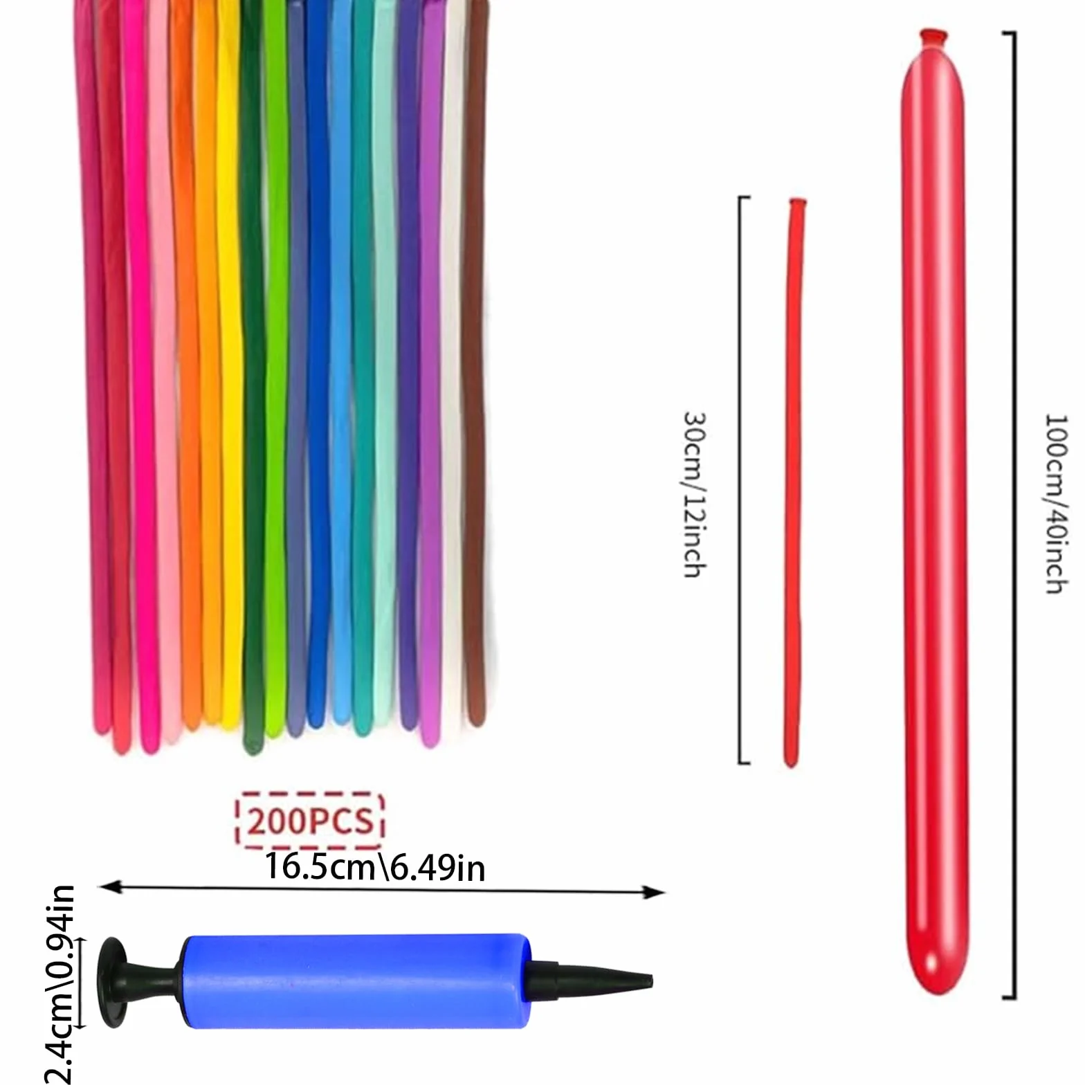 Palloncini Modellabili 200 Pezzi, Palloncini Lattice Lunghi Magici con Pompa per Feste Compleanni Matrimoni
