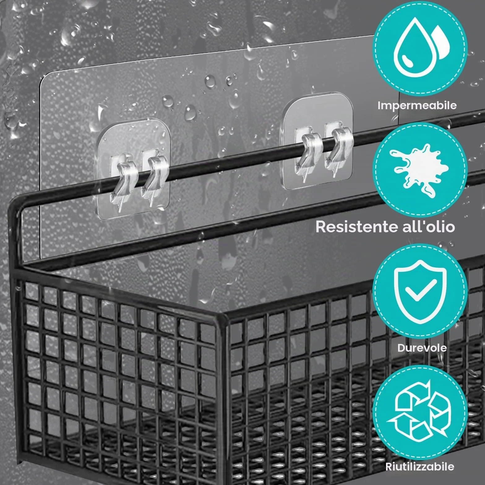 Confezione Da 4 Adesivi Sostitutivi Portaoggetti Da Doccia Ganci Adesivi Resistenti per Portaoggetti Da Doccia Ad Angolo Mensola Del Bagno Cestino Portasapone Ganci per Appendere Accessori Da Cucina
