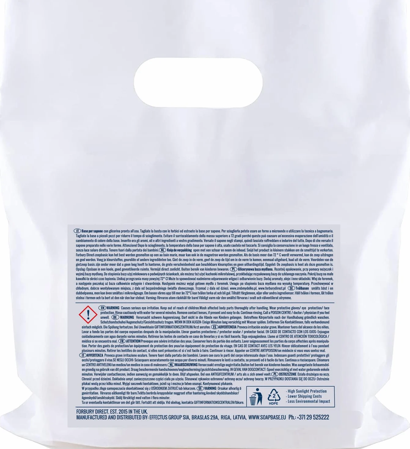 1kg Base per Sapone di glicerina Senza SLS Transparente, Base per Saponette, Melt And pour (Sciogli e Versa), Super Clear Transparent PRO