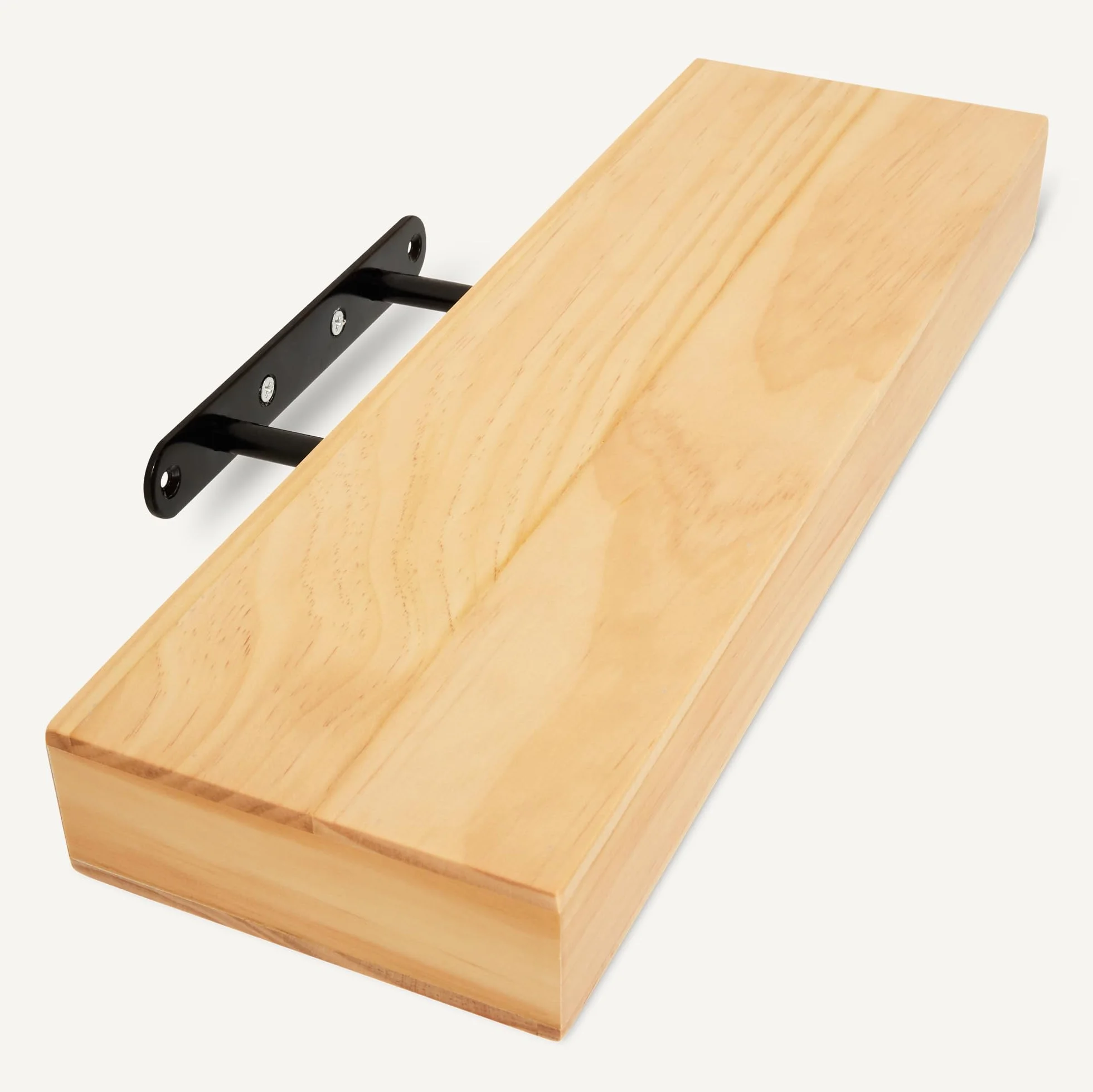 Amazon Basics Lot de 3 étagères murales flottantes en bois, Pin, 40,1 x 12,7 x 4,6 cm