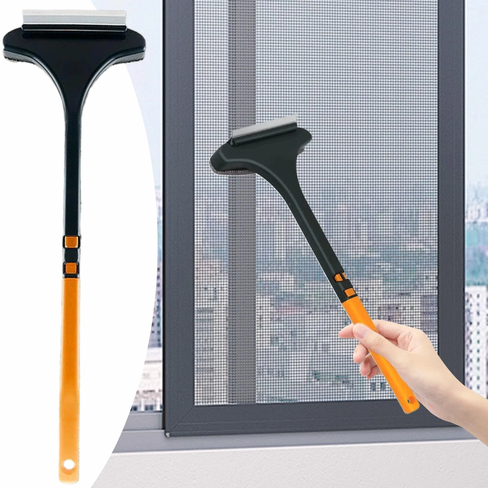 Spazzola Per Pulire Zanzariere, Pulisci Zanzariere Spazzola A Rullo, Pulisci Griglie Con Squeegee, Pusca Di Pulizia Per Lo Schermo Della Finestra, Per Patio Porta Schermo