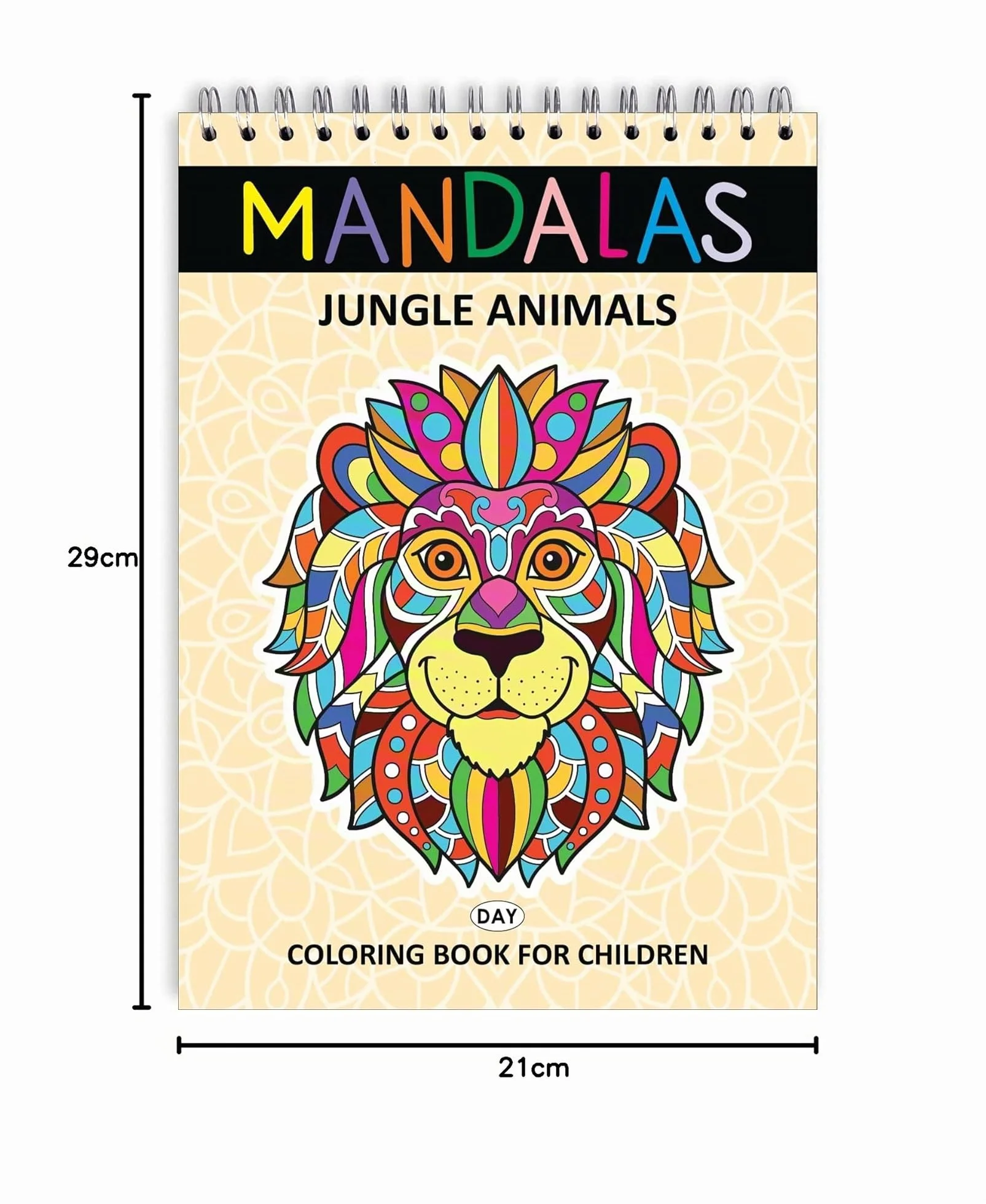 Finoly Mandala da Colorare per Bambini Rilassamento Antiestress Libro Mandala Animali A4 Rilegatura Spirale