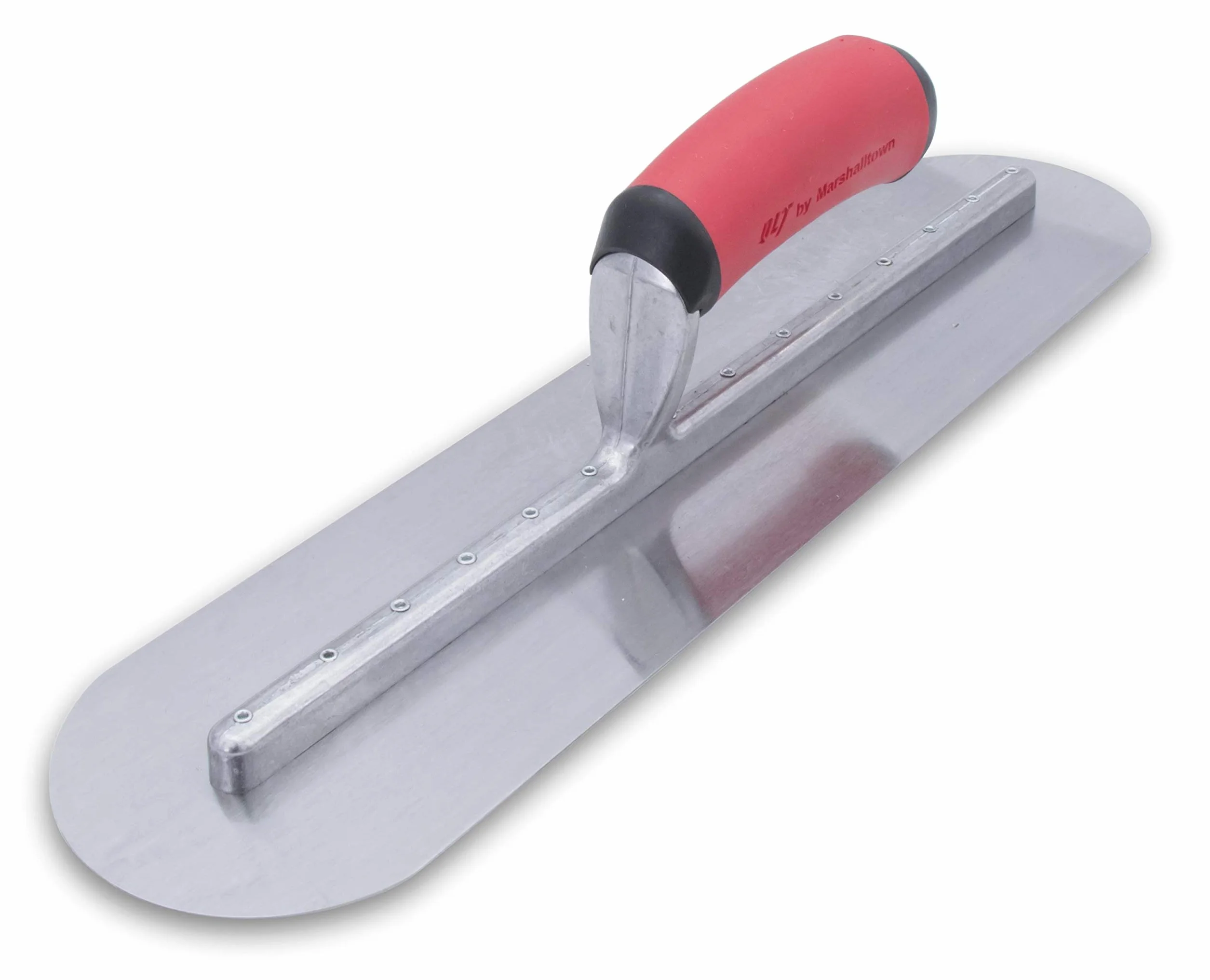 Frattazzo lisciante Marshalltown completamente arrotondato con impugnatura in acciaio a presa morbida, utensile per stuccatori, dimensioni della frattazzo: 406x102 mm