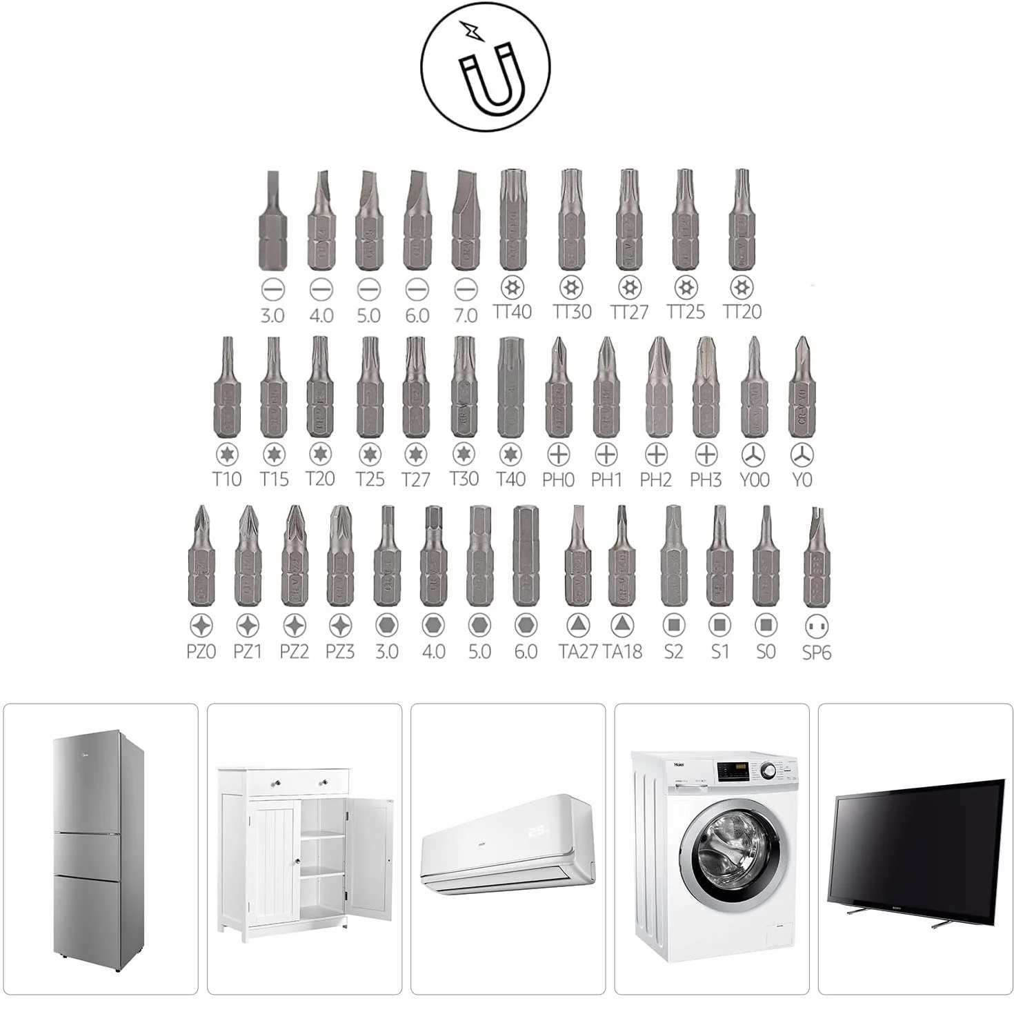 Amazon Basics Set di chiavi a cricchetto magnetiche e cacciaviti di precisione per elettronica, 73 unità, confezione da 1, Nero, Rosso, Argento