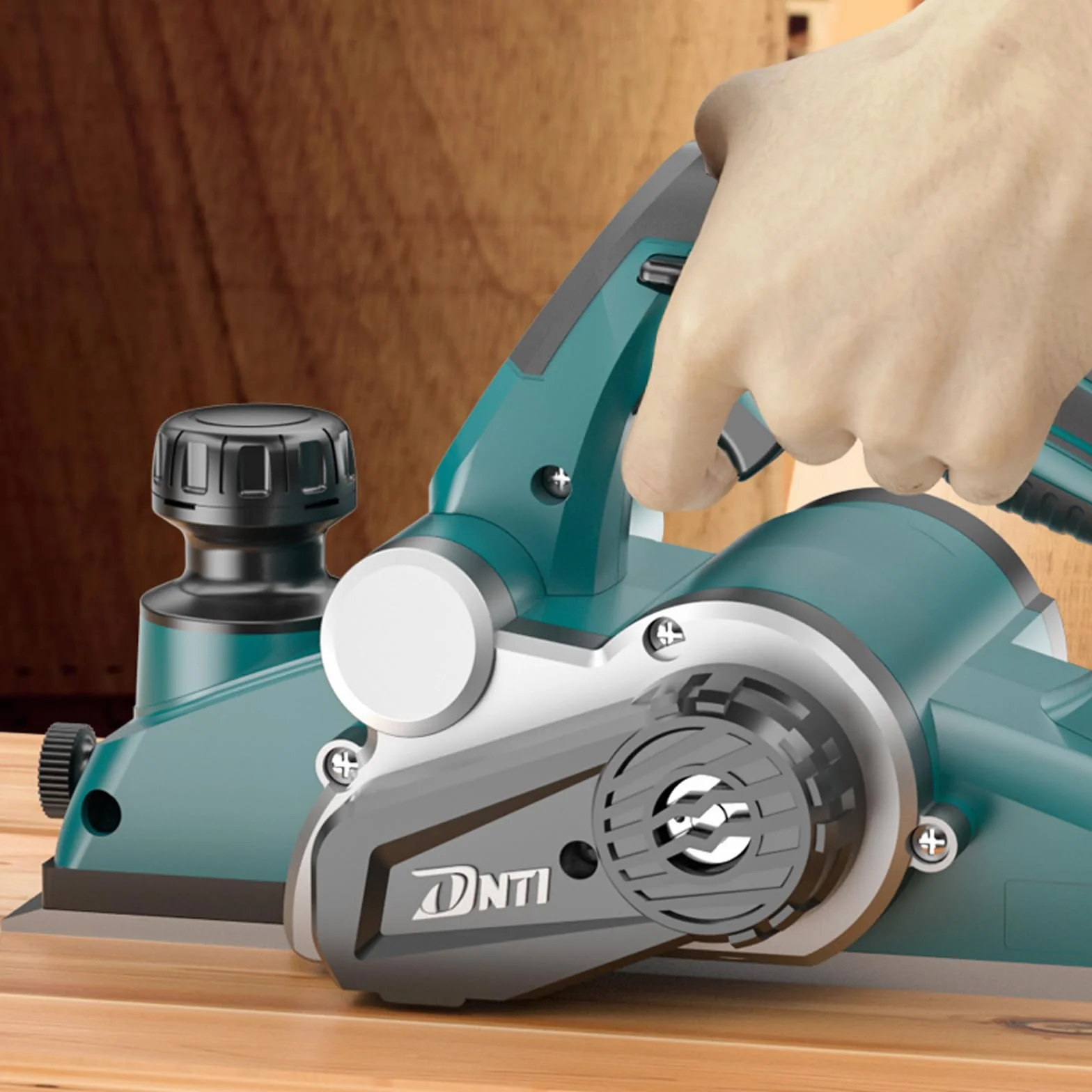 DNTI pialla elettrica per legno Tensione pialla per legno elettrica 220-240V Potenza 850 W Giri Min. 17000 Largh Pialla 82 Mm Profondità Asportazione 2 Mm per la Lavorazione del Legno Rifilatura 58218