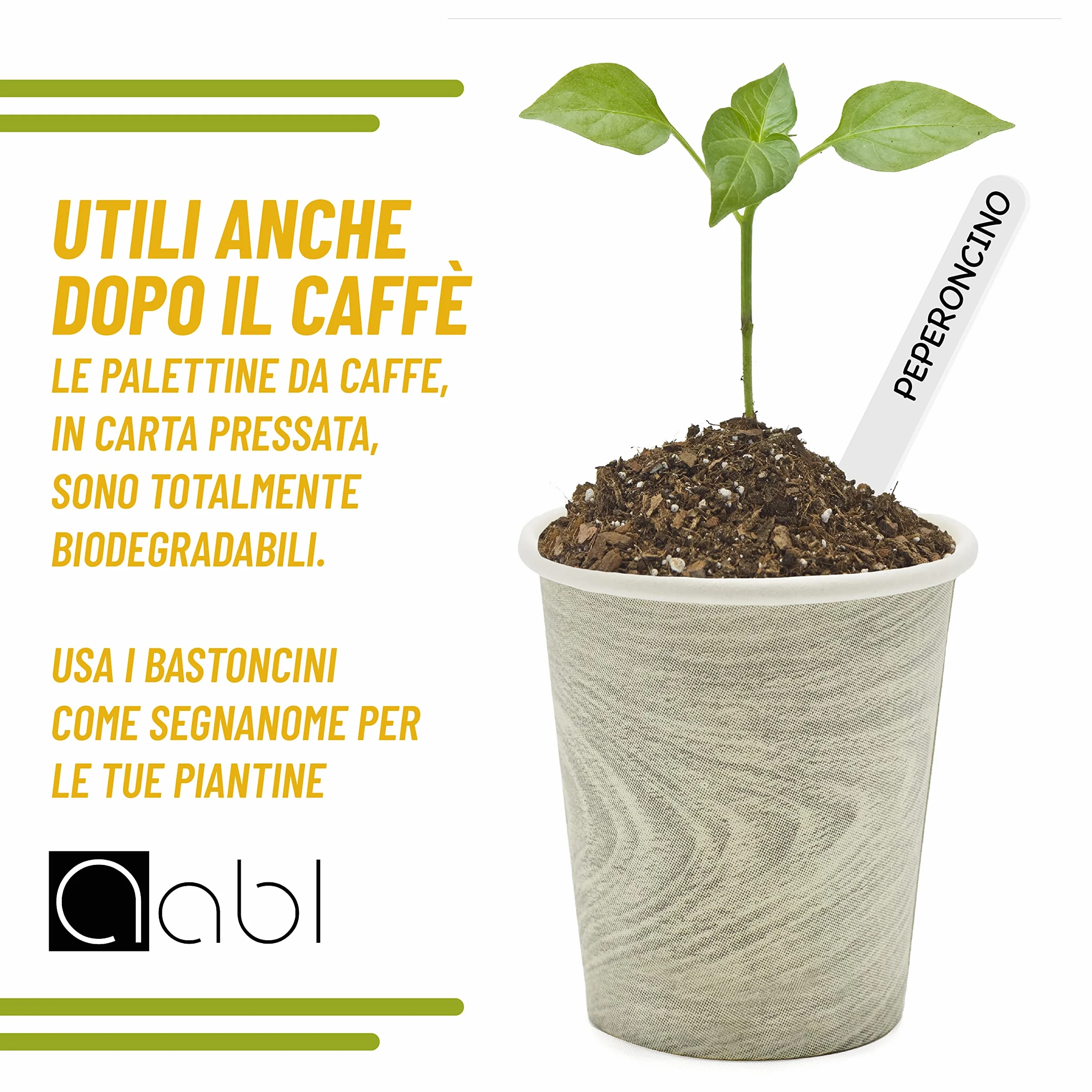 Palette Caffe Monouso in Carta Made in Italy Biodegradabili per Bevande Caffè Kit 100% Carta 300 sztuk