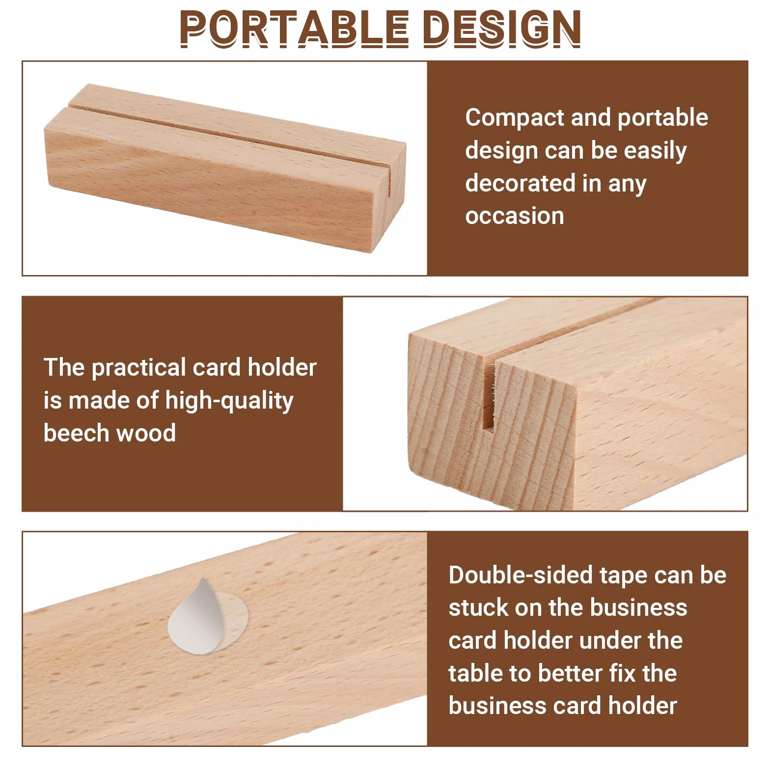 RMIVEGLIA 10 Pezzi Porta Menu da Tavolo, Porta Foto in Legno Naturale, Ideali per Menu, Cartoline e Foto durante Matrimoni, Feste ed Eventi – Supporto Elegante e Robusto.
