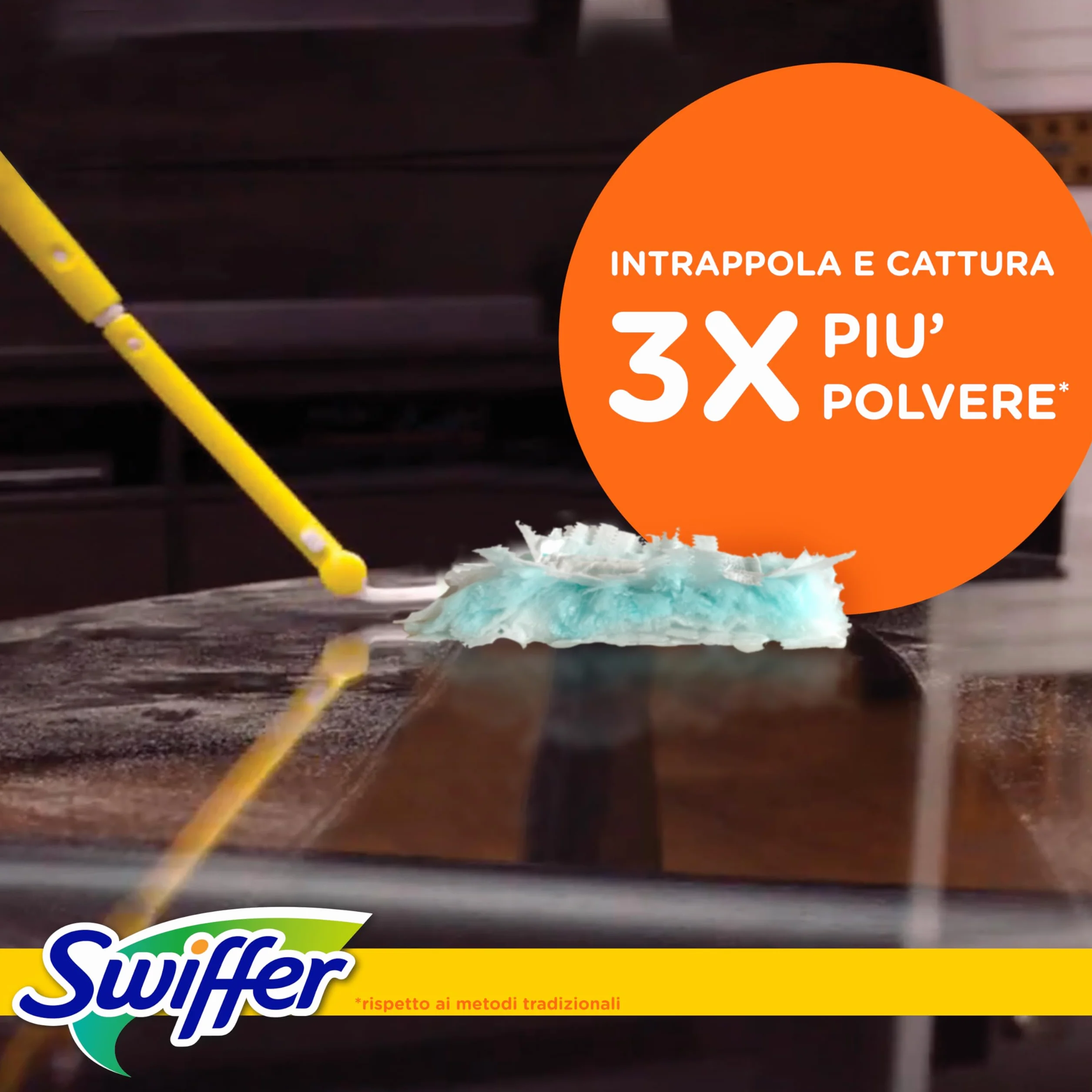 Swiffer Duster Piumini Cattura Polvere, 1 Manico XXL e 2 Piumini, Maxi Formato