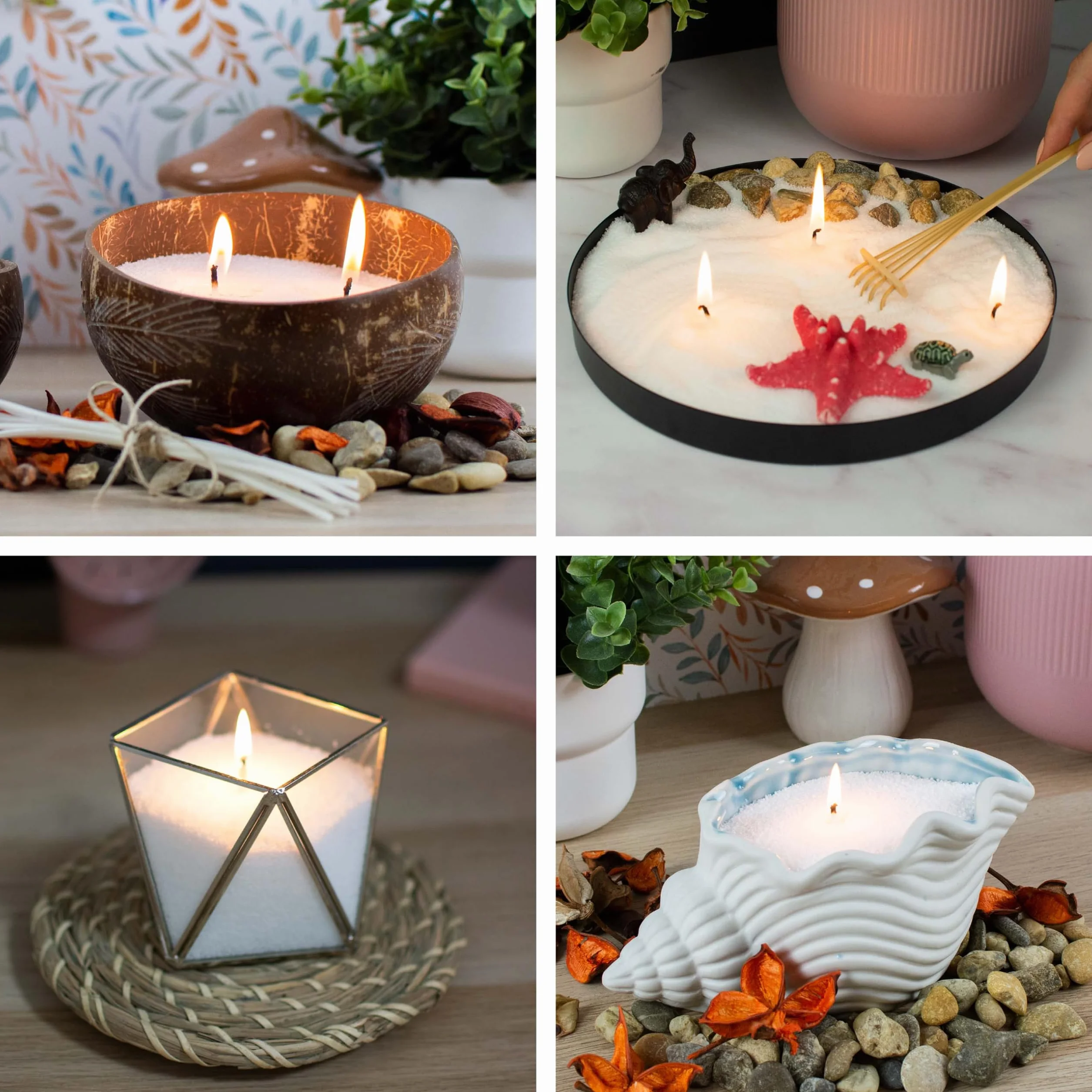 CANDELISS Kit per Candela di Sabbia 0,5kg. Granelli di cera sabbia per candele in polvere di candela perle a granelli Pearled candle pearls sand wax candle Candele perlate decorative (Premium)