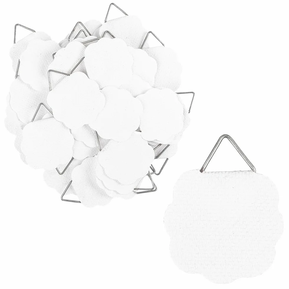Ideen mit Herz Appendiabiti con occhiello triangolare, da incollare, 2,9 cm x 3 cm, bianco, 50 pezzi
