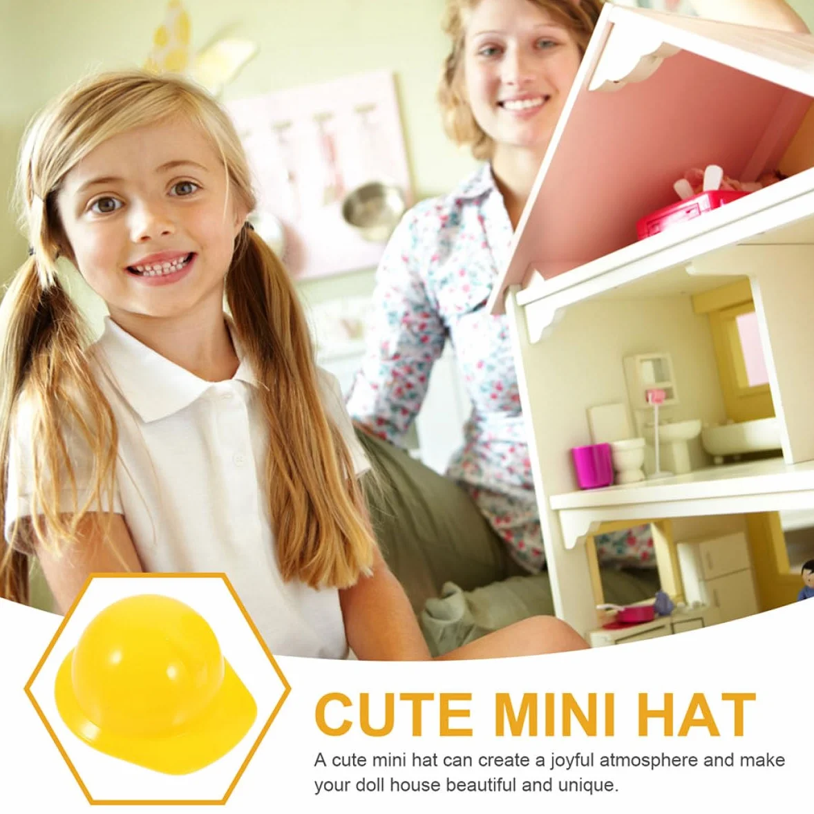 Toddmomy Mini Caschi di Sicurezza Caschetto Protettivo Decorativo in Plastica Gialli 30 Pezzi per Animali e Bambole per Decorazioni Feste a Tema Costruzione