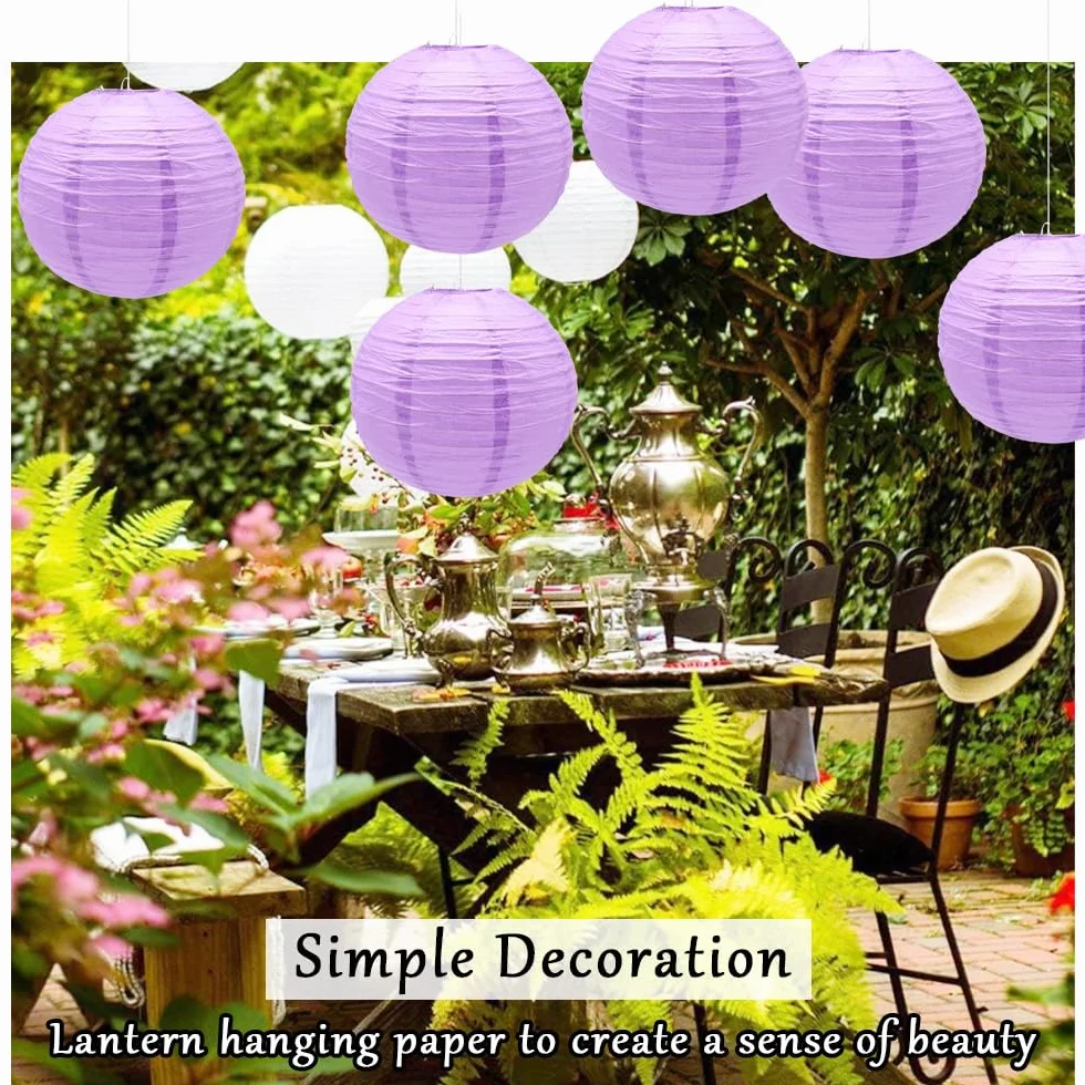 6 Pezzi Lanterne di Carta 30cm Lanterna di Carta Rotonde da Appendere in Carta Lanterne Lanterna di Carta per Decorare Luci e Decorazioni per Matrimoni Compleanni Diametro (ZDL/Purple)